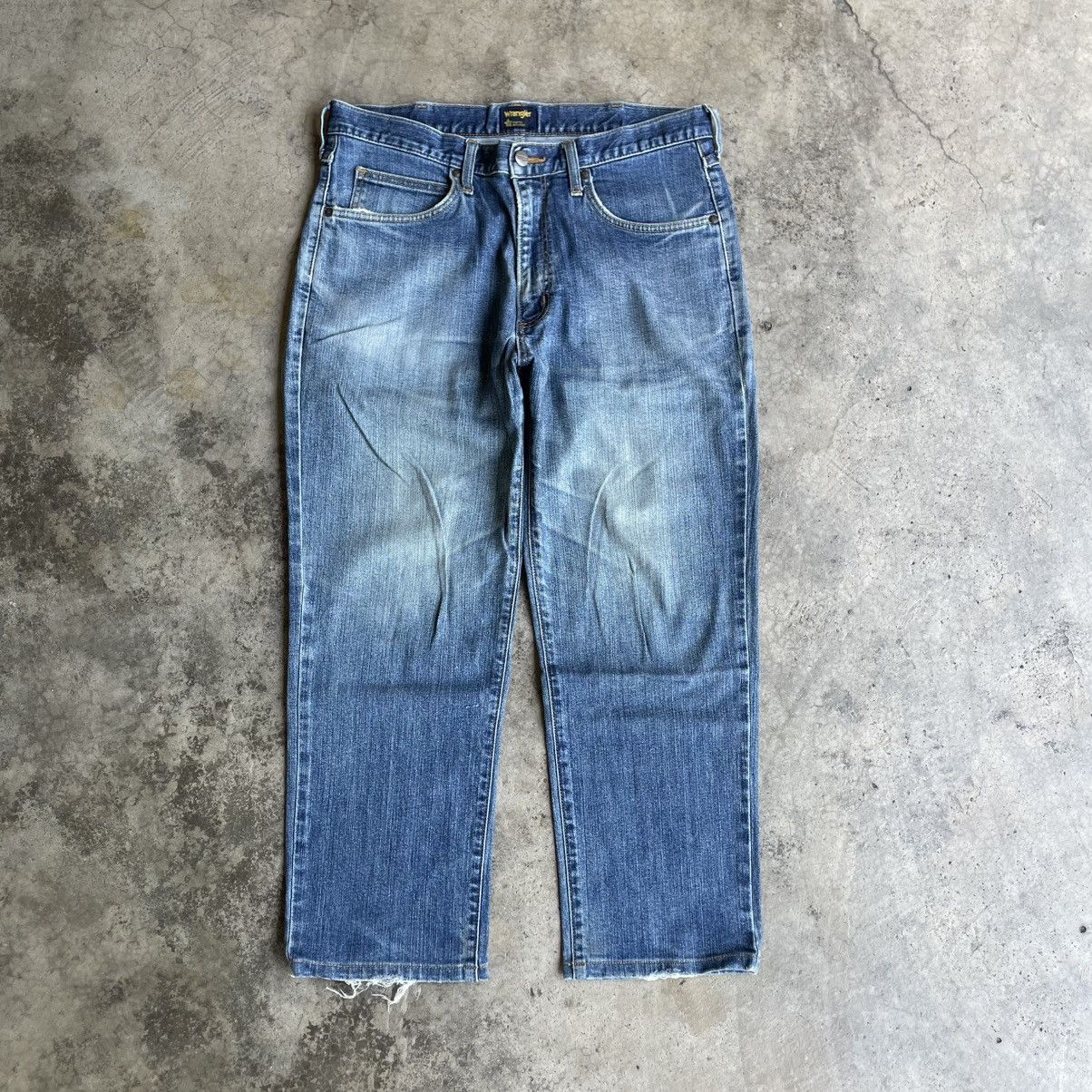 Wrangler 🔥Vintage Wrangler WM0383 Stoned Washed Distress Jeans Size US 34 / EU 50 - 1 Thumbnail