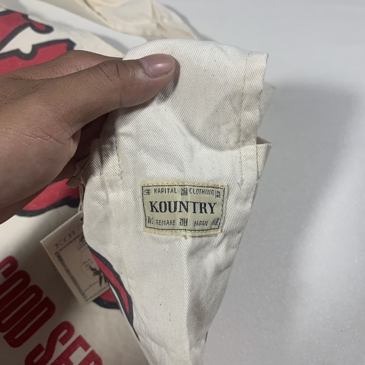 Kapital KAPITAL KOUNTRY FACTORY COTTON TWILL BOOK BAG ECRU Size ONE SIZE - 5 Thumbnail