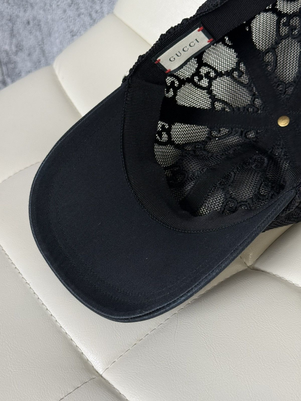 Gucci Gucci GG Monogram Mesh Baseball Cap Hat Black Adjustable Size ONE SIZE - 14 Thumbnail