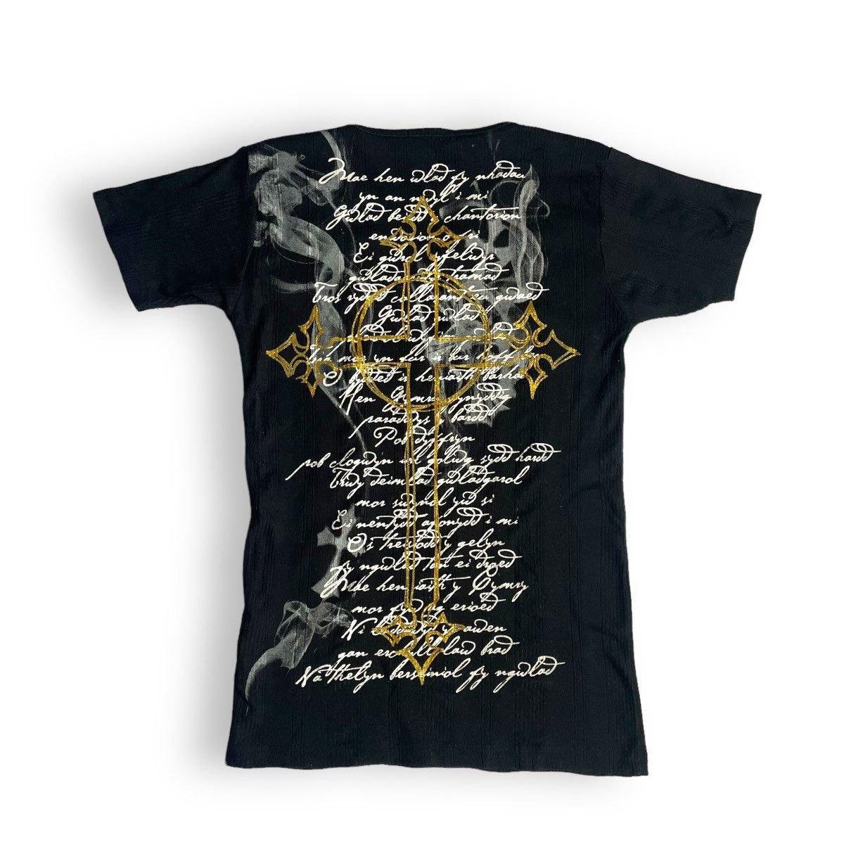 If Six Was Nine × Japanese Brand × Le Grande Bleu (L.G.B.) 🇯🇵 CLASH AHEAD POEM CROSS CHROME HEARTS INSPIRED TSHIRT Size M / US 6-8 / IT 42-44 - 1 Thumbnail