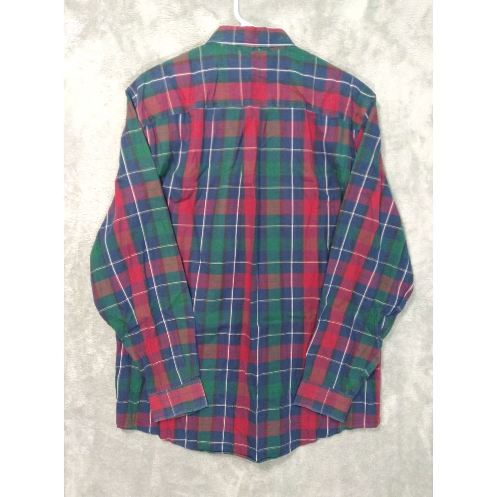 Vintage LL Bean Shirt Men Medium Blue Plaid Merino Wool Blend Long Sleeve Button Down Shirt Size US M / EU 48-50 / 2 - 2 Thumbnail