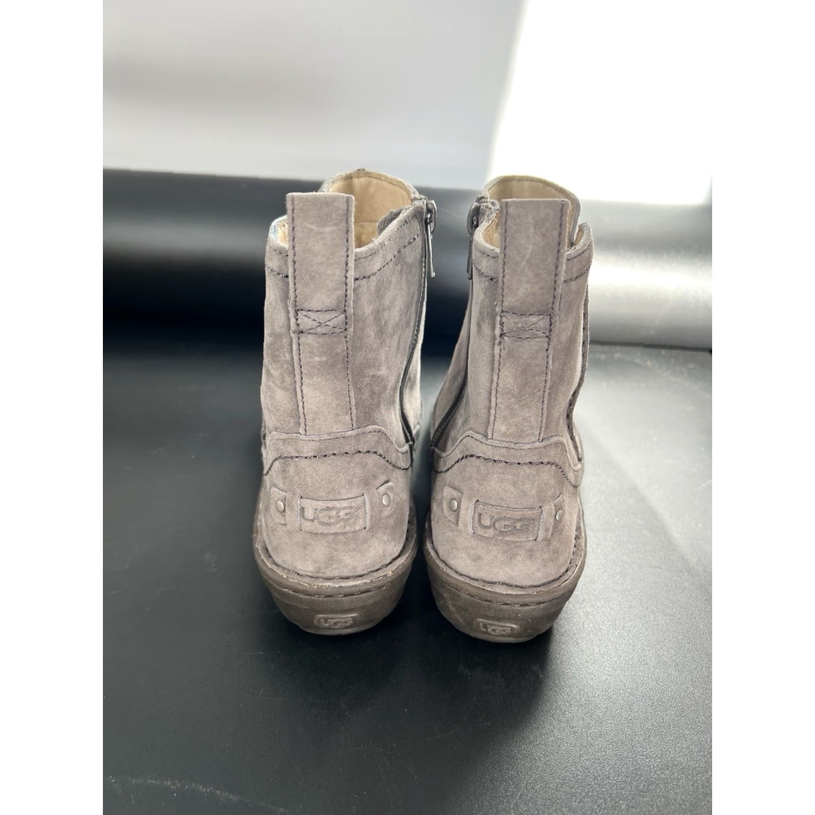 Ugg UGG Womens Neevah Boots - Bootie - Beige Tan Suede - Size 7 - Zip Closure - Shearling Lined - Cushioned Insole - Ankle Bootie - Womens Size US 7 / IT 37 - 3 Thumbnail