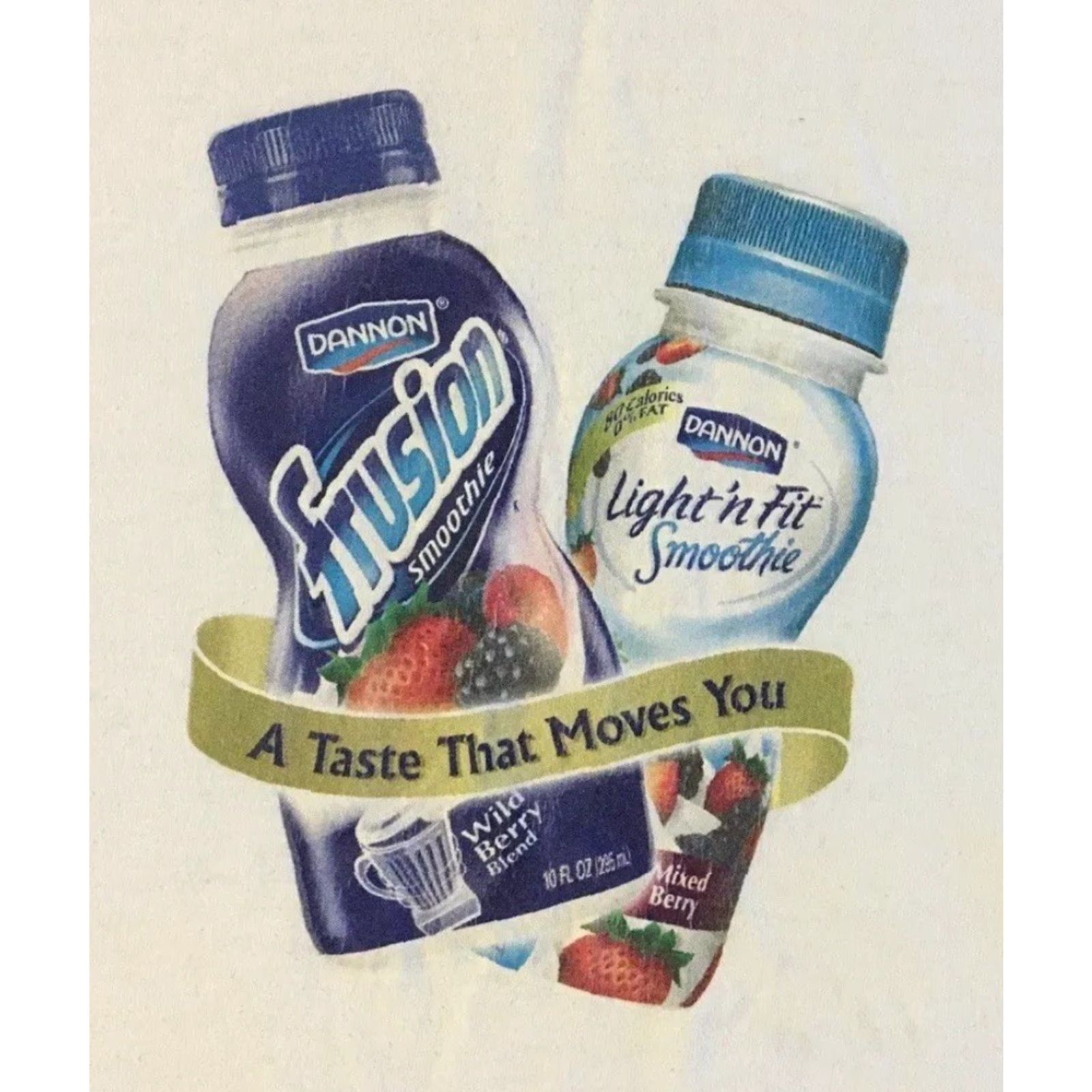 Vintage VINTAGE Dannon Frusion Smoothie Faded Promo Shirt XL White 90s Grunge Drink Promo Shirt Mens XL Size US XL / EU 56 / 4 - 2 Thumbnail