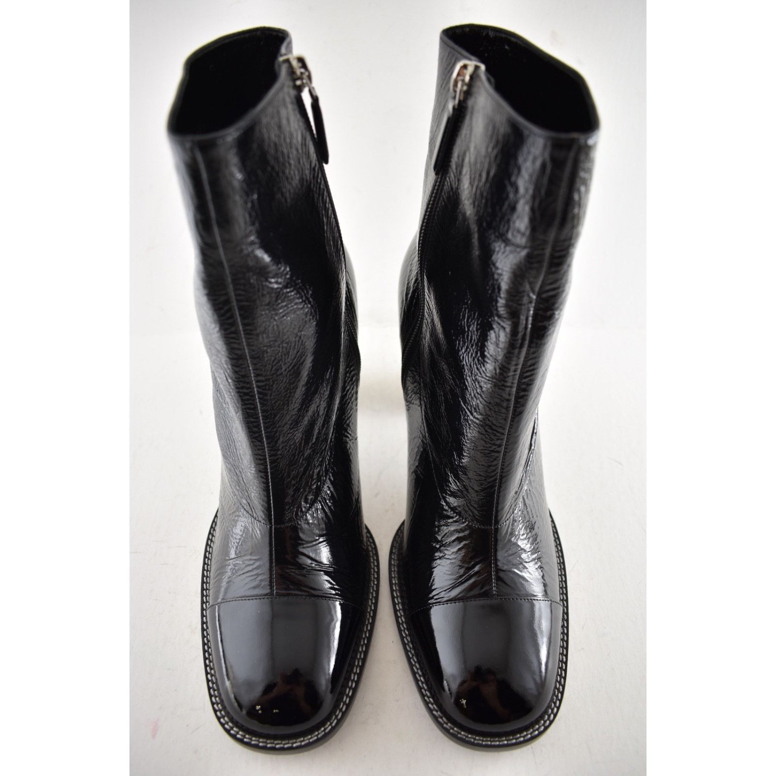 Chanel Chanel 24B Black Patent CC Logo Ankle Block Heel Bootie 42 Size US 11 / IT 41 - 7 Thumbnail