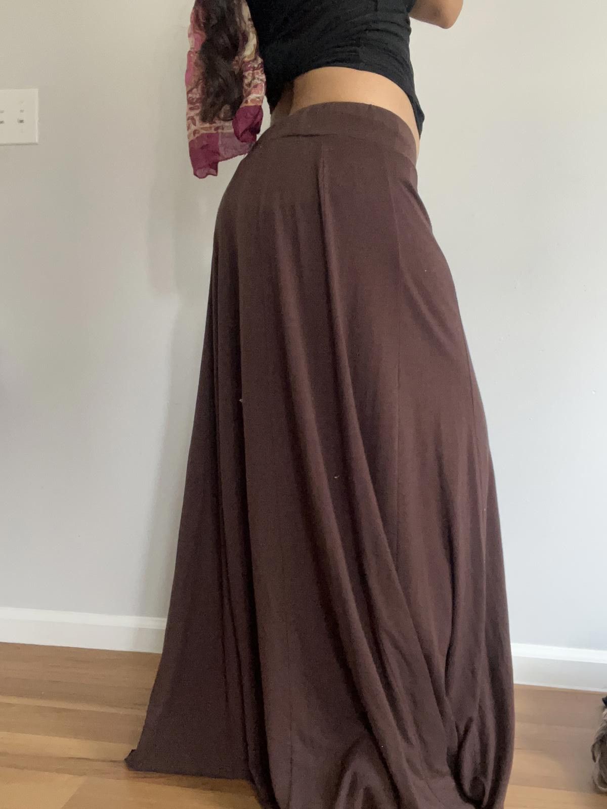Cartoon Network Women’s low rise brown flowy long skirt Size 32" / US 10 / IT 46 - 4 Thumbnail