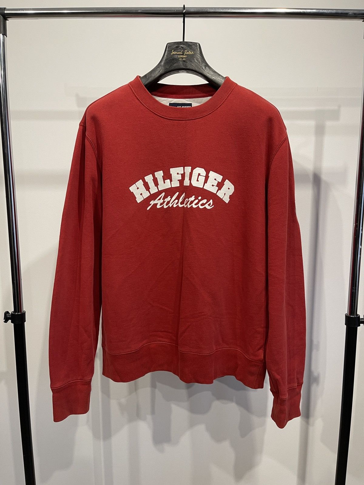 Tommy Hilfiger Tommy Hilfiger Vintage Sweatshirt Mens Red Cotton 85 L Size US L / EU 52-54 / 3 - 1 Thumbnail