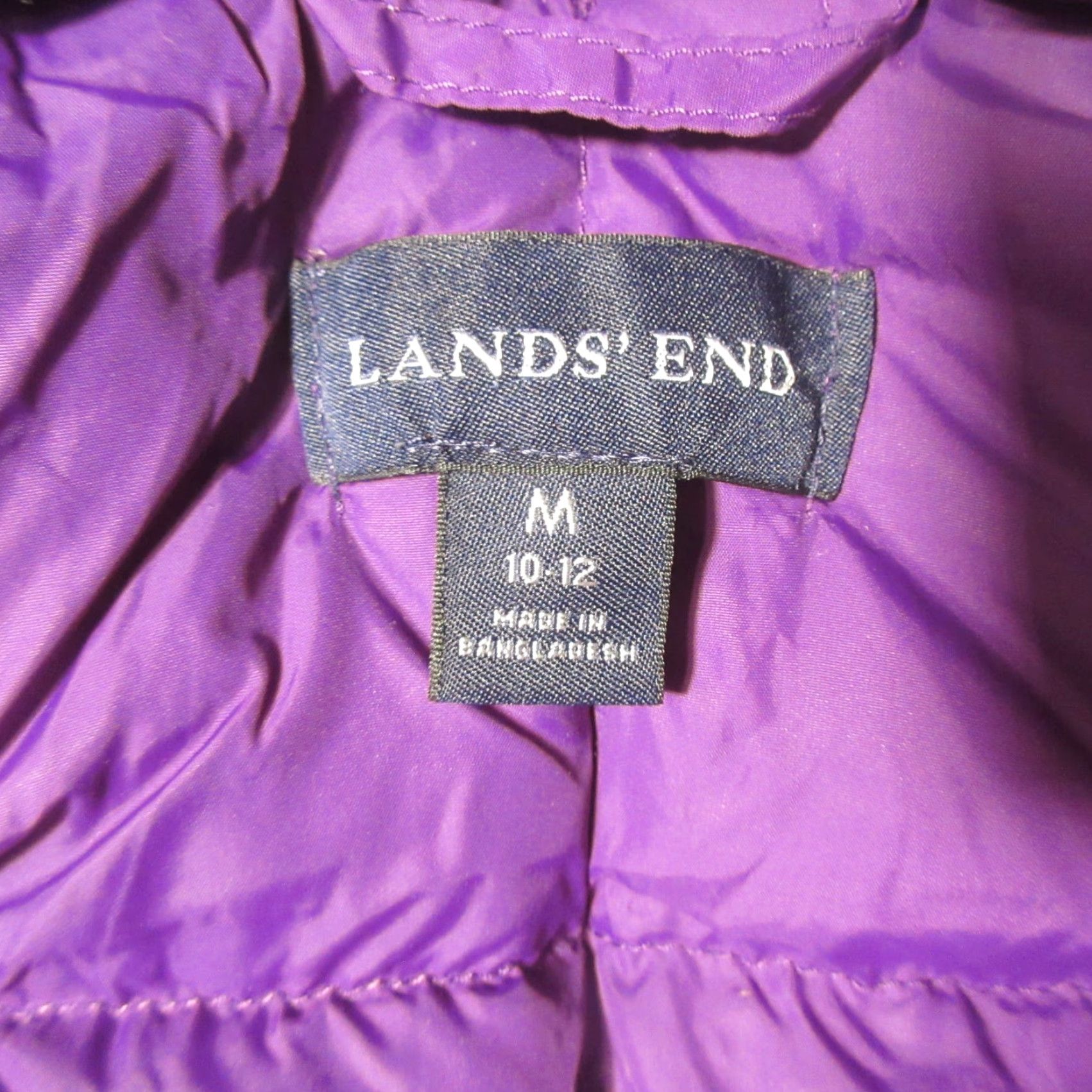 Lands' End Lands' End Down Puffer Vest Womens M Eggplant Purple Zip Front Sleeveless Quilted Insulated Pockets Mid-Length Casual, Travel, Workwear EUC Size M / US 6-8 / IT 42-44 - 3 Thumbnail