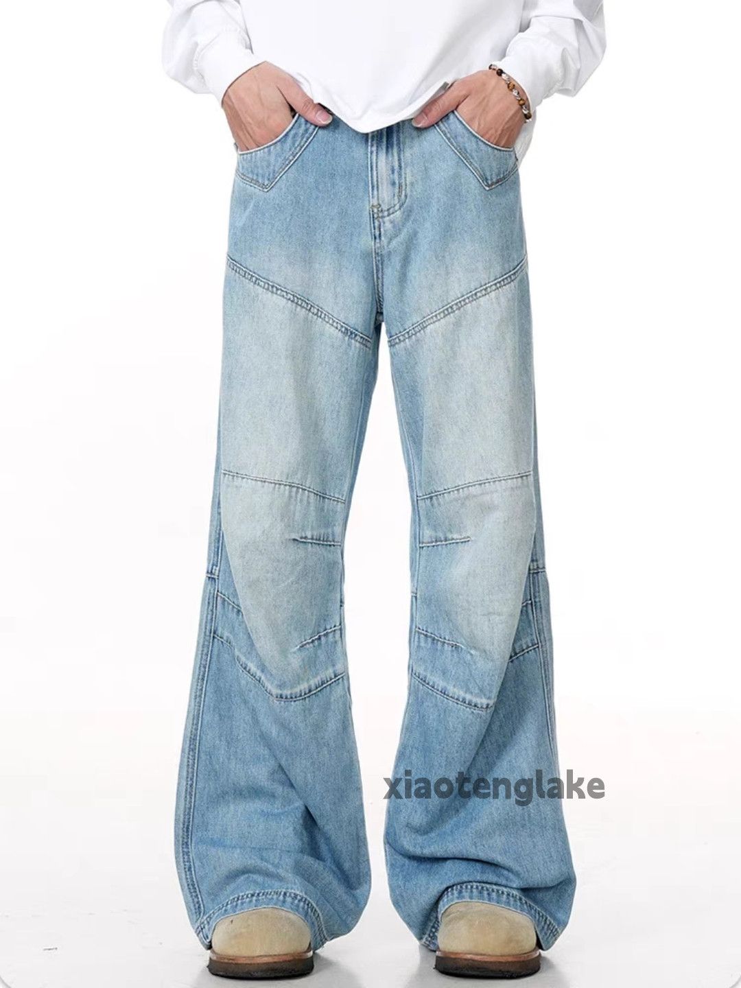 Jean × Vintage washed faded cleanfit yuppie bootcut loose jeans Size US 28 / EU 44 - 4 Thumbnail