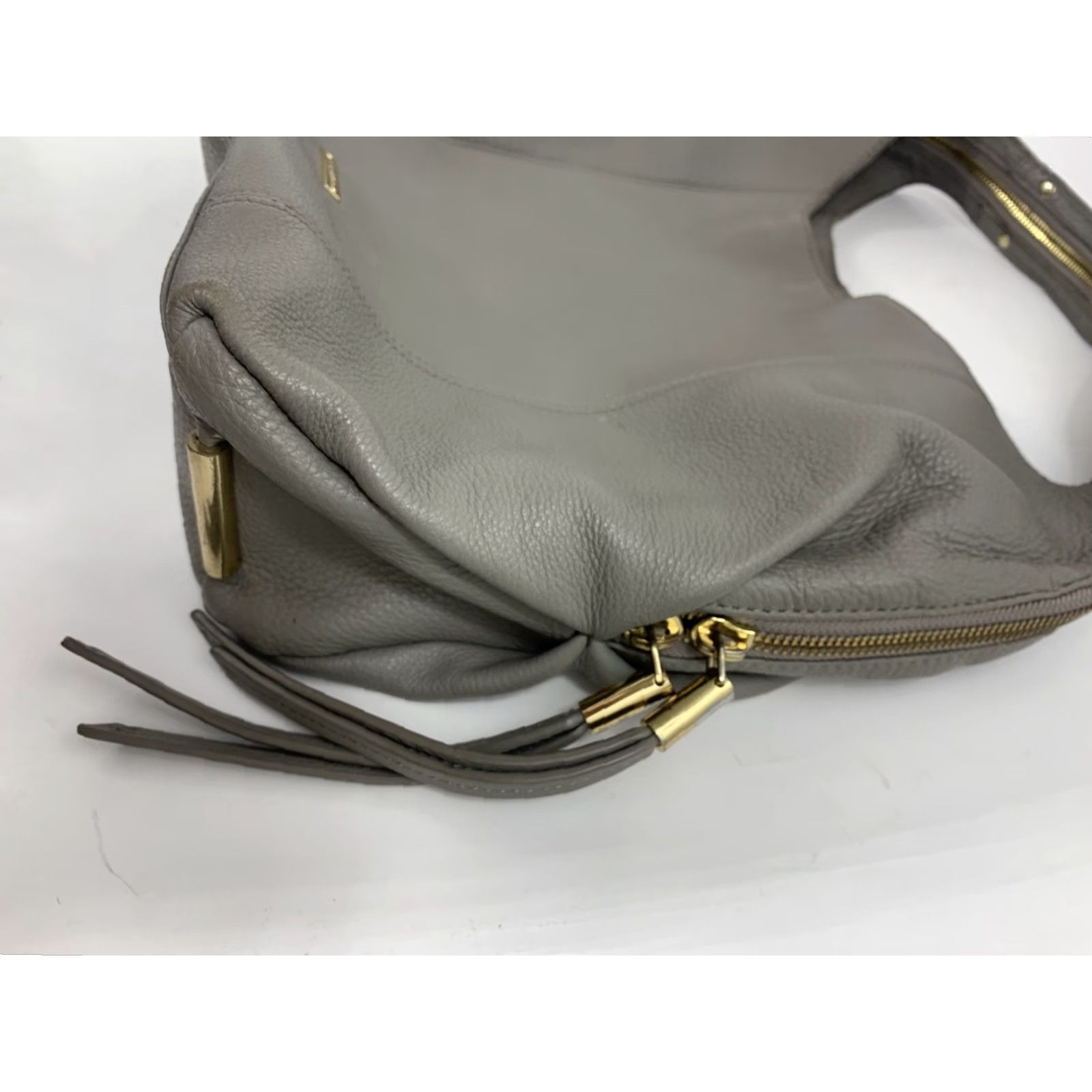 Vince Camuto Vince Camuto Zoe Hobo Ash Gray Leather Tote Zip Satchel/Top Handle Bag, 12x12x5, Zipper, Women, Gray, Zoe, Vince Camuto, Leather Bag, Satchel, Tote Size ONE SIZE - 3 Thumbnail