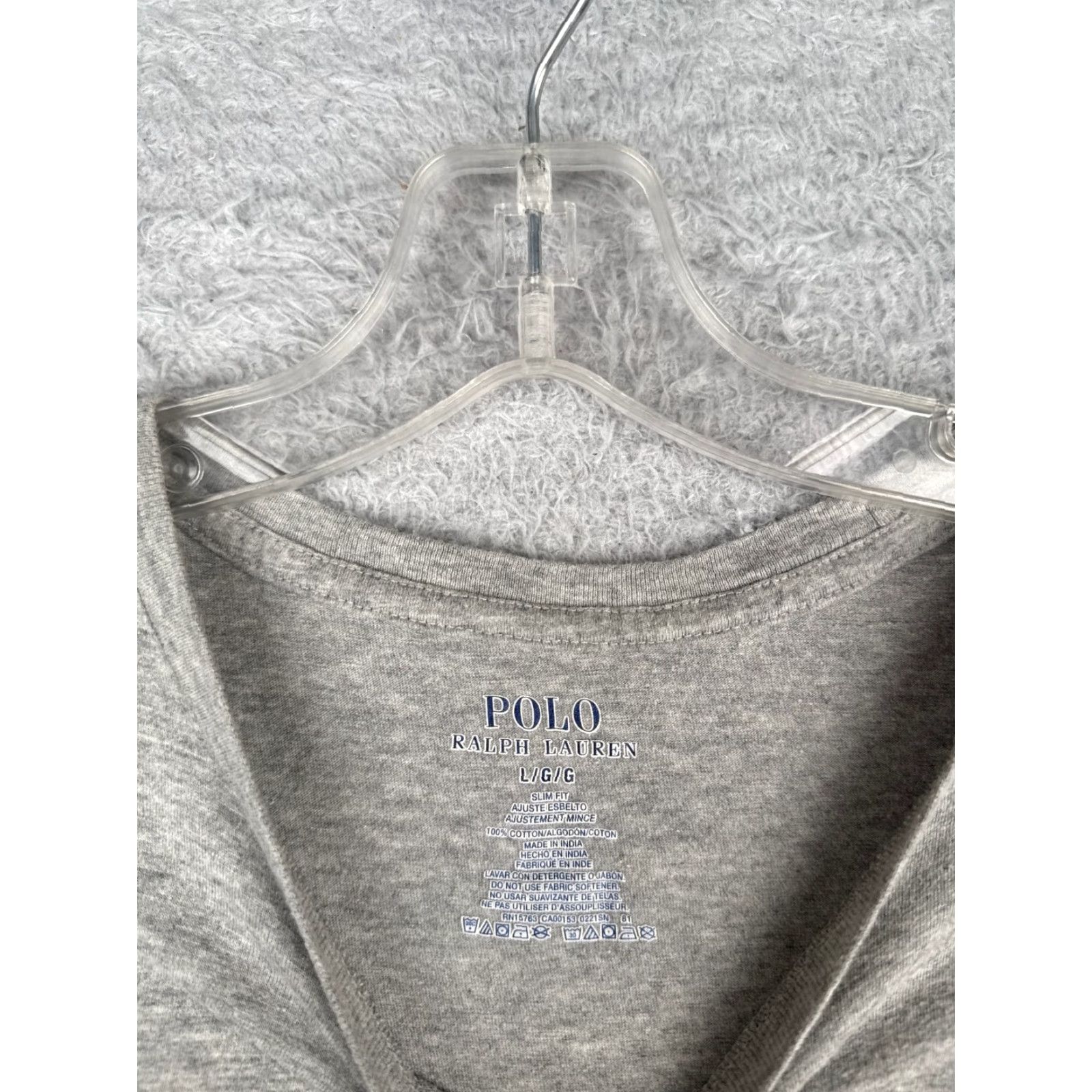 Ralph Lauren Polo Ralph Lauren Shirt Adult Large Gray Crew Neck 100% Cotton Slim Fit Size US L / EU 52-54 / 3 - 6 Thumbnail