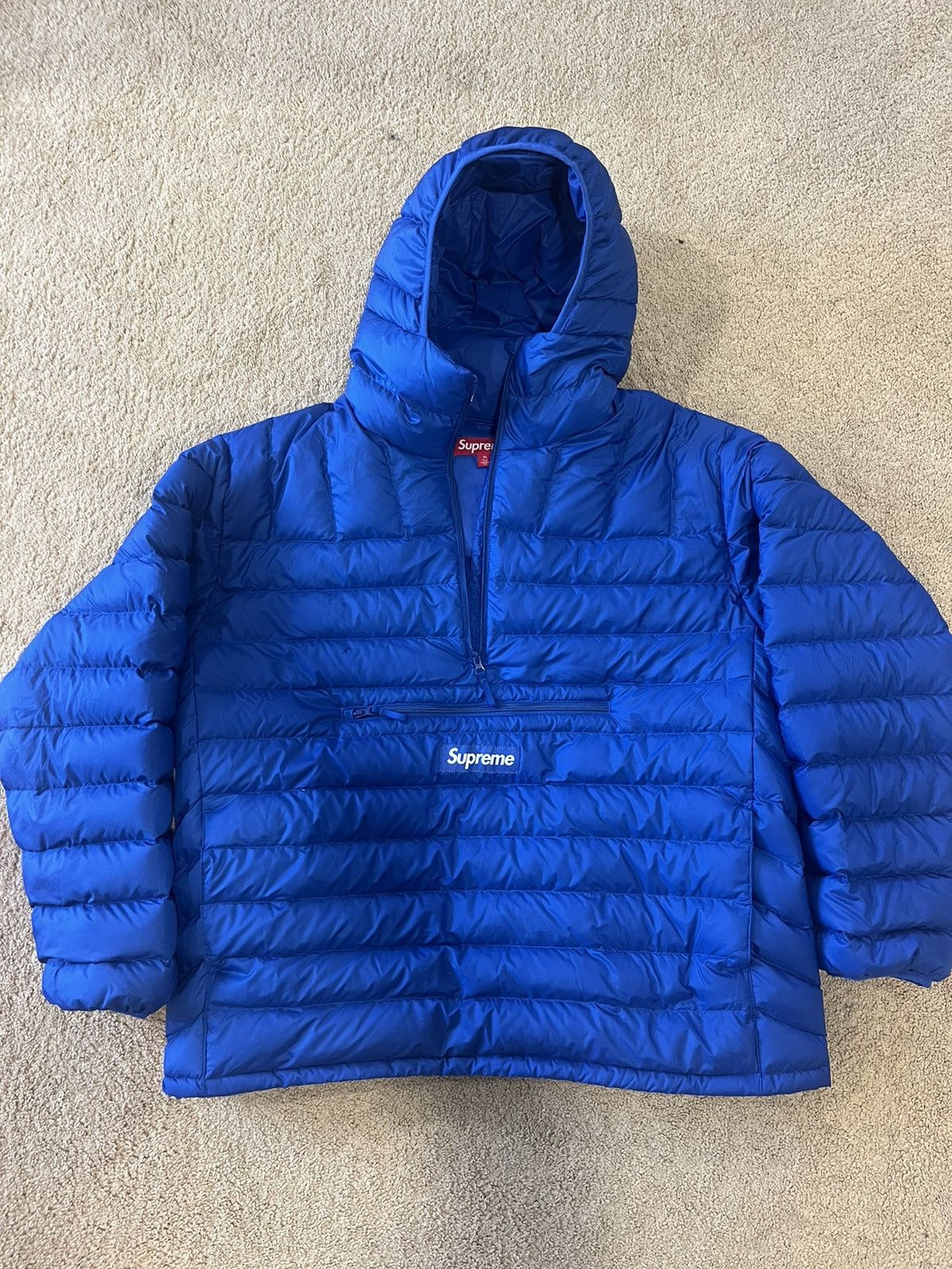 Image of Supreme Puffer Jacket in Blue, Men's (Size XL)