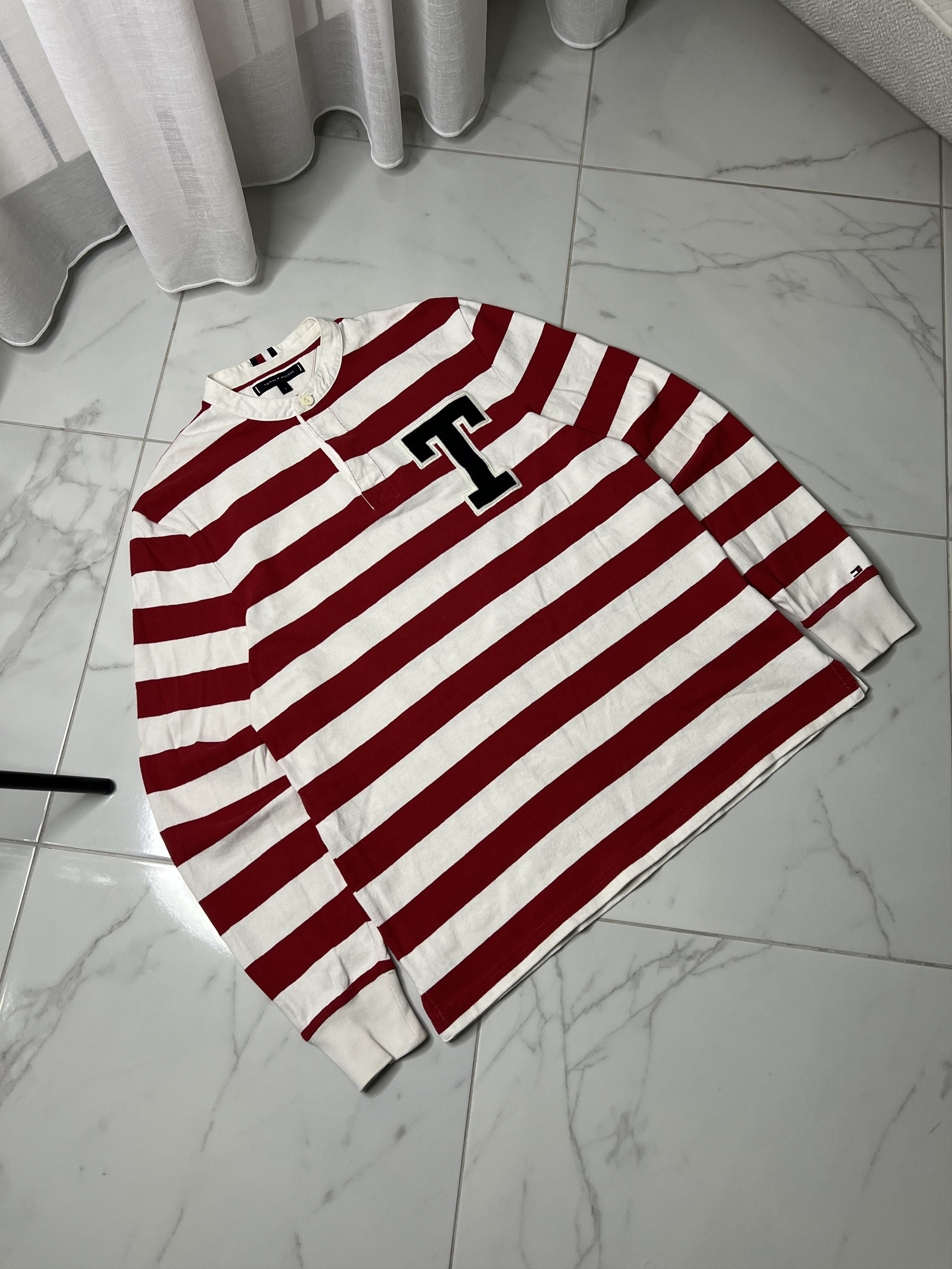 Tommy Hilfiger × Vintage Vintage Tommy Hilfiger stripped rugby longsleeve men’s Size US S / EU 44-46 / 1 - 2 Thumbnail