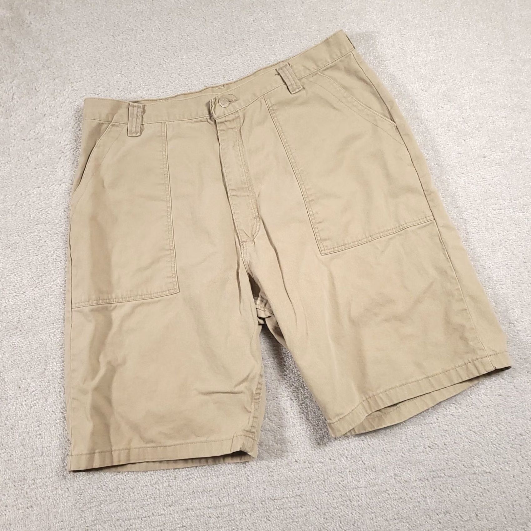Wrangler VINTAGE Wrangler Bermuda Denim Jean Shorts Mens 36 Khaki Tan Flap Pockets Camp USA Utility Workwear 90s Mens Size US 36 / EU 52 - 2 Thumbnail