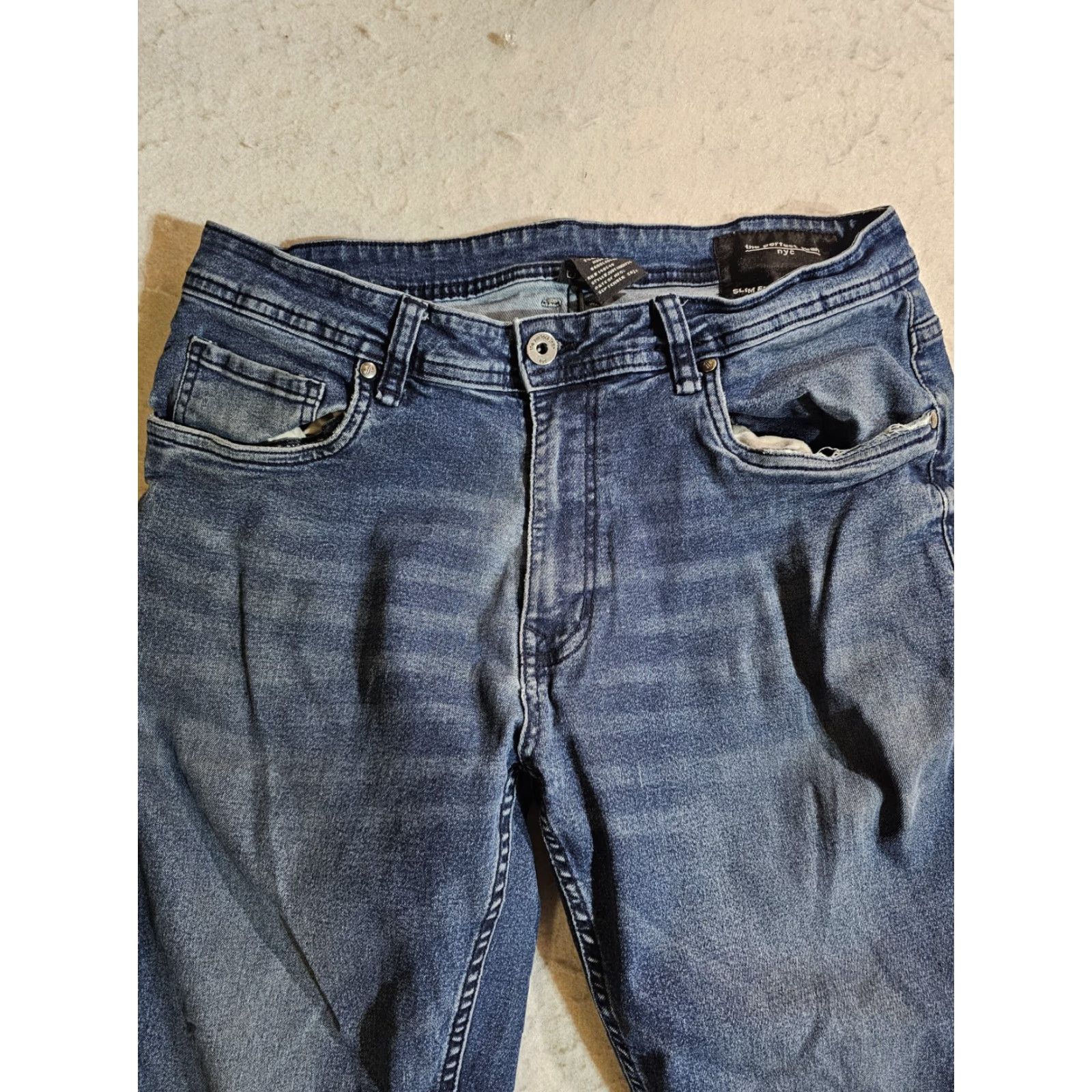Denime The Perfect Jean NYC Slim Fit Jeans Mens Size 33x34 Med. Wash Denim Stretch Flex Size US 33 - 5 Thumbnail
