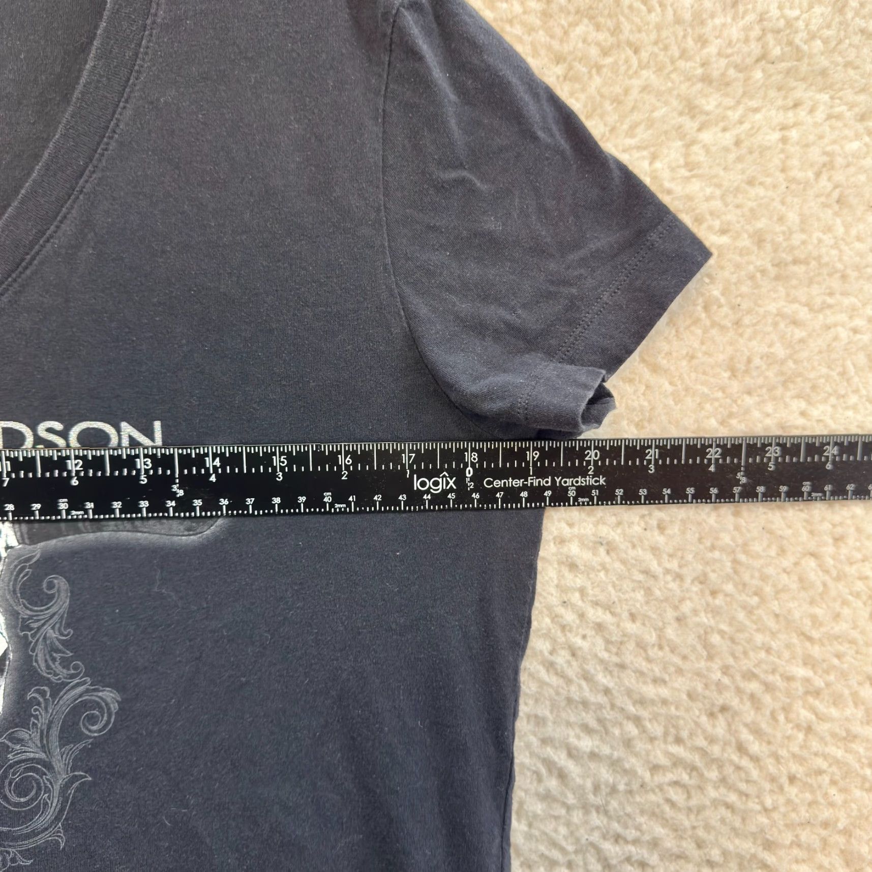 Harley Davidson Harley-Davidson T-Shirt Women XL Black Longhorn Skull Moto Biker Shirt Short Sleeve V-Neck Size XL / US 12-14 / IT 48-50 - 7 Thumbnail