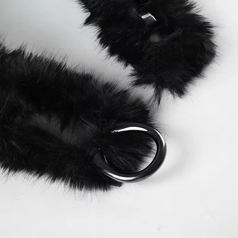 Japanese Brand × Leather Retro PU Leather Faux Fur Belt Size ONE SIZE - 8 Thumbnail