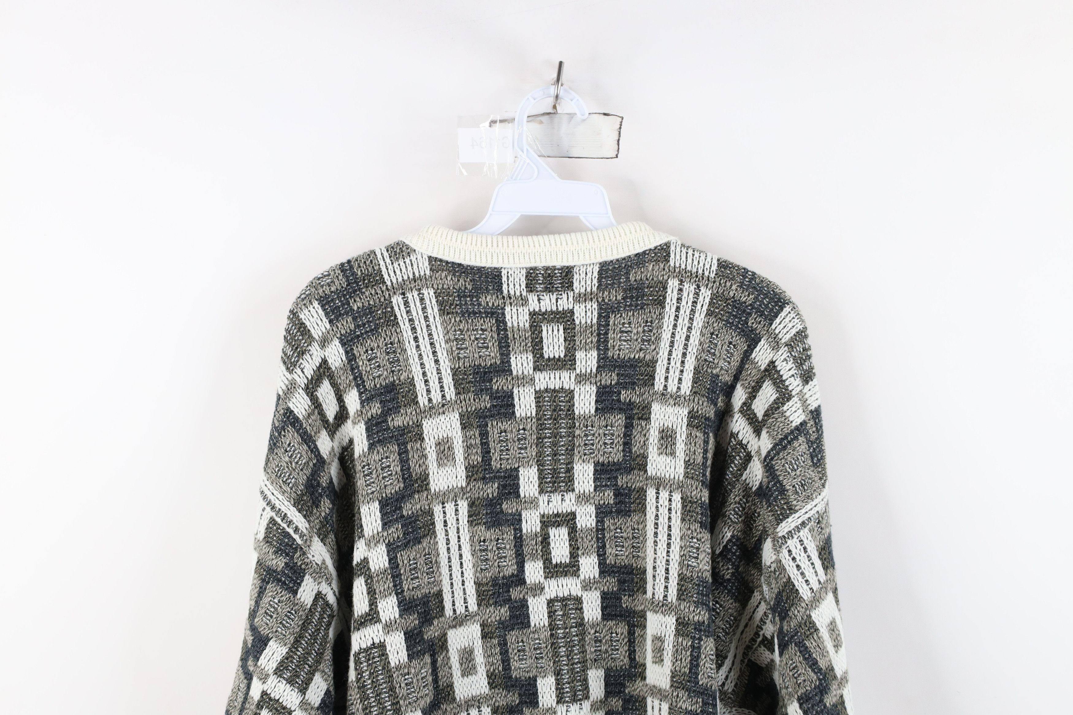 Vintage Vintage 90s Streetwear Geometric Knit Crewneck Sweater USA Size US M / EU 48-50 / 2 - 9 Thumbnail