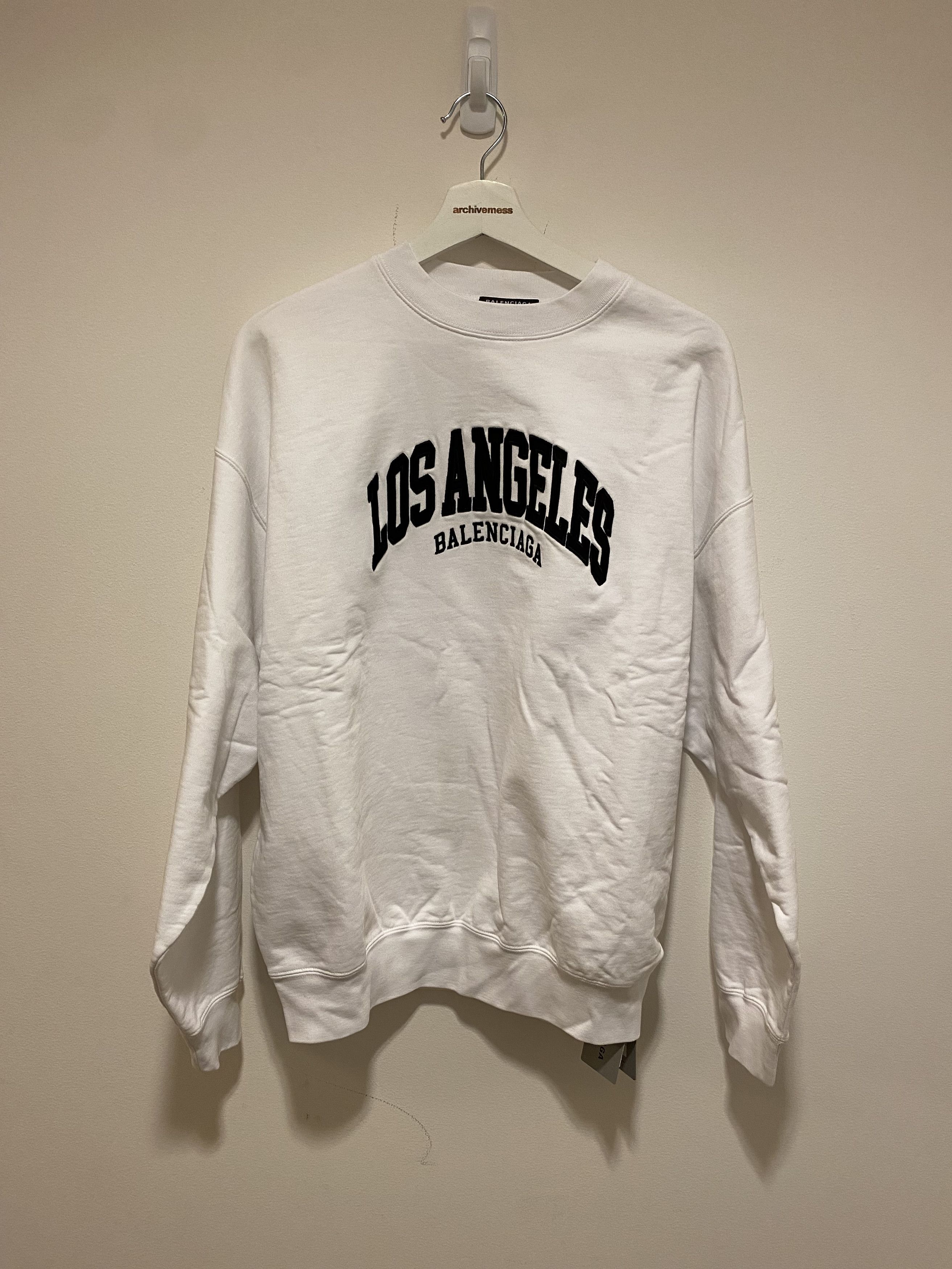 image of Balenciaga Los Angelas Crewneck in White, Men's (Size Small)