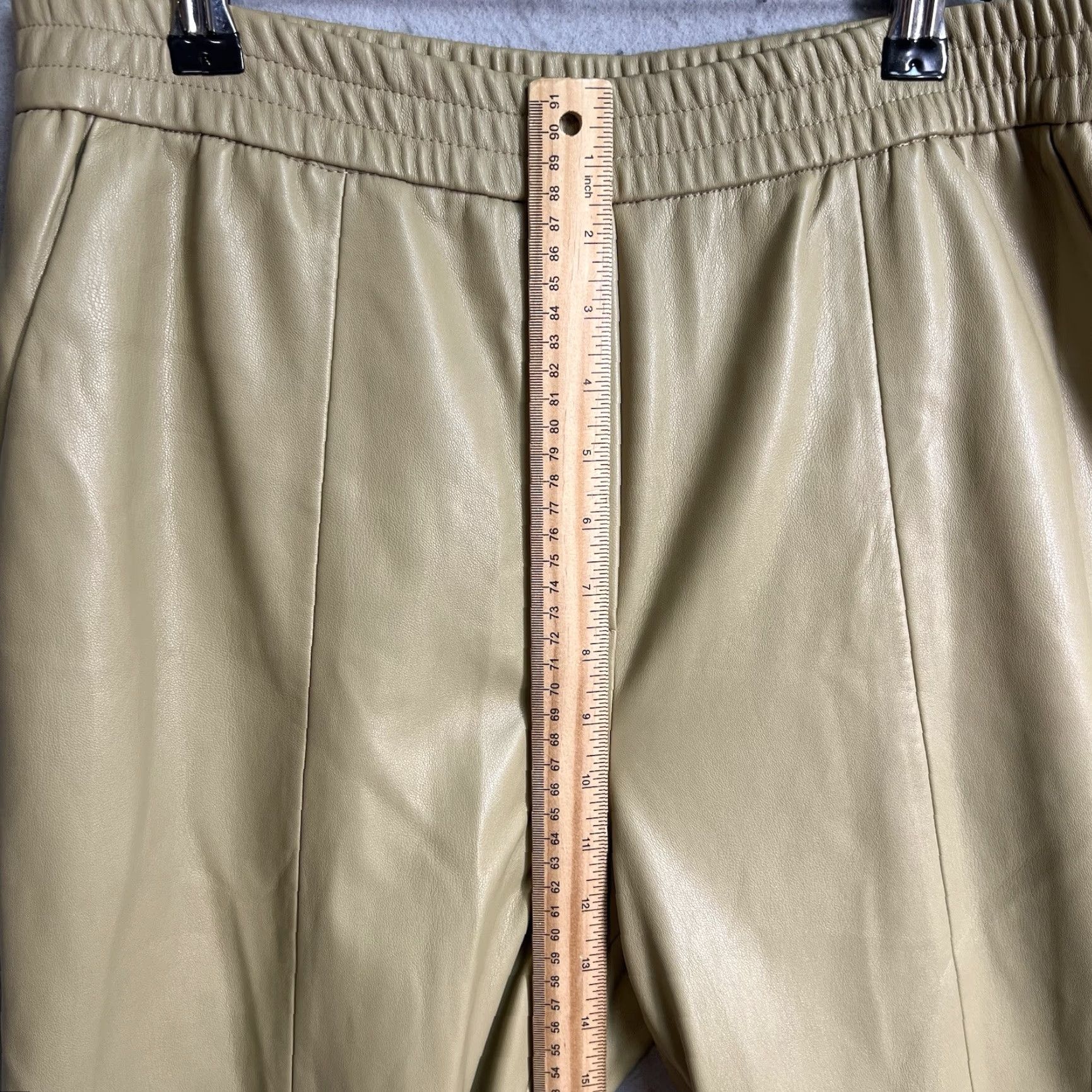 Mango VINTAGE Mango Paneled Pants Womens Large Beige Straight Fit Wide Leg Pockets Elastic Pants Womens Large Beige Mango Paneled Size 36" / US 14 / IT 50 - 6 Thumbnail