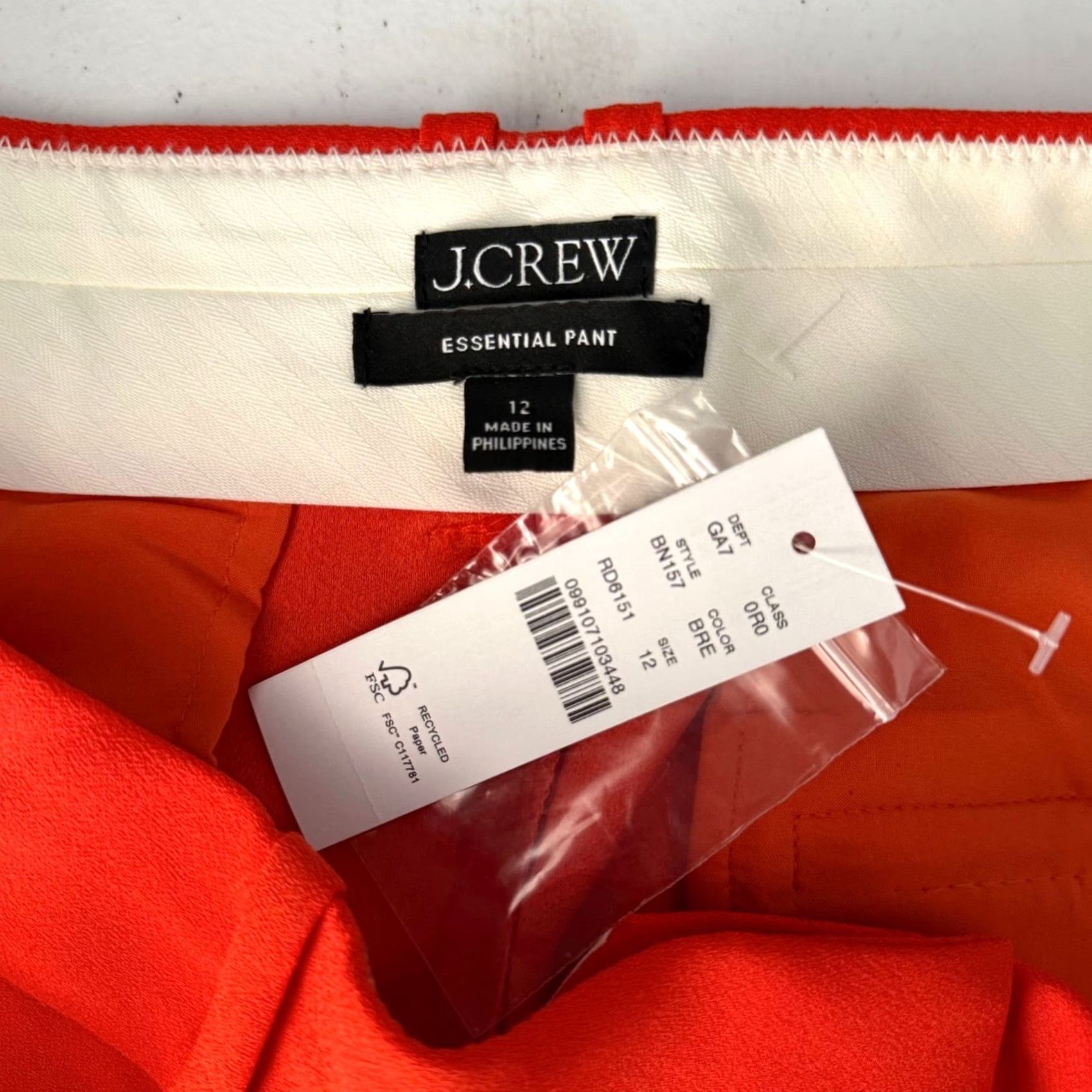 J.Crew J.Crew Pants Bright Red Crepe Pleated High Rise Straight Leg NWT BN157 12 Women's Trousers Dress Pants Daily Workwear Size 34" / US 12 / IT 48 - 5 Thumbnail
