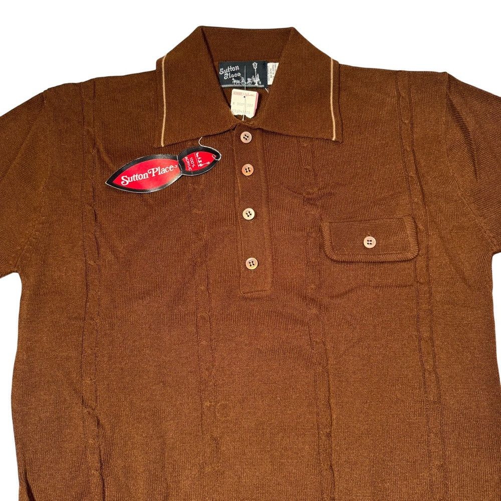Other NWT New Vintage Sutton Place Brown Polo Sweater Size L Size US L / EU 52-54 / 3 - 4 Thumbnail