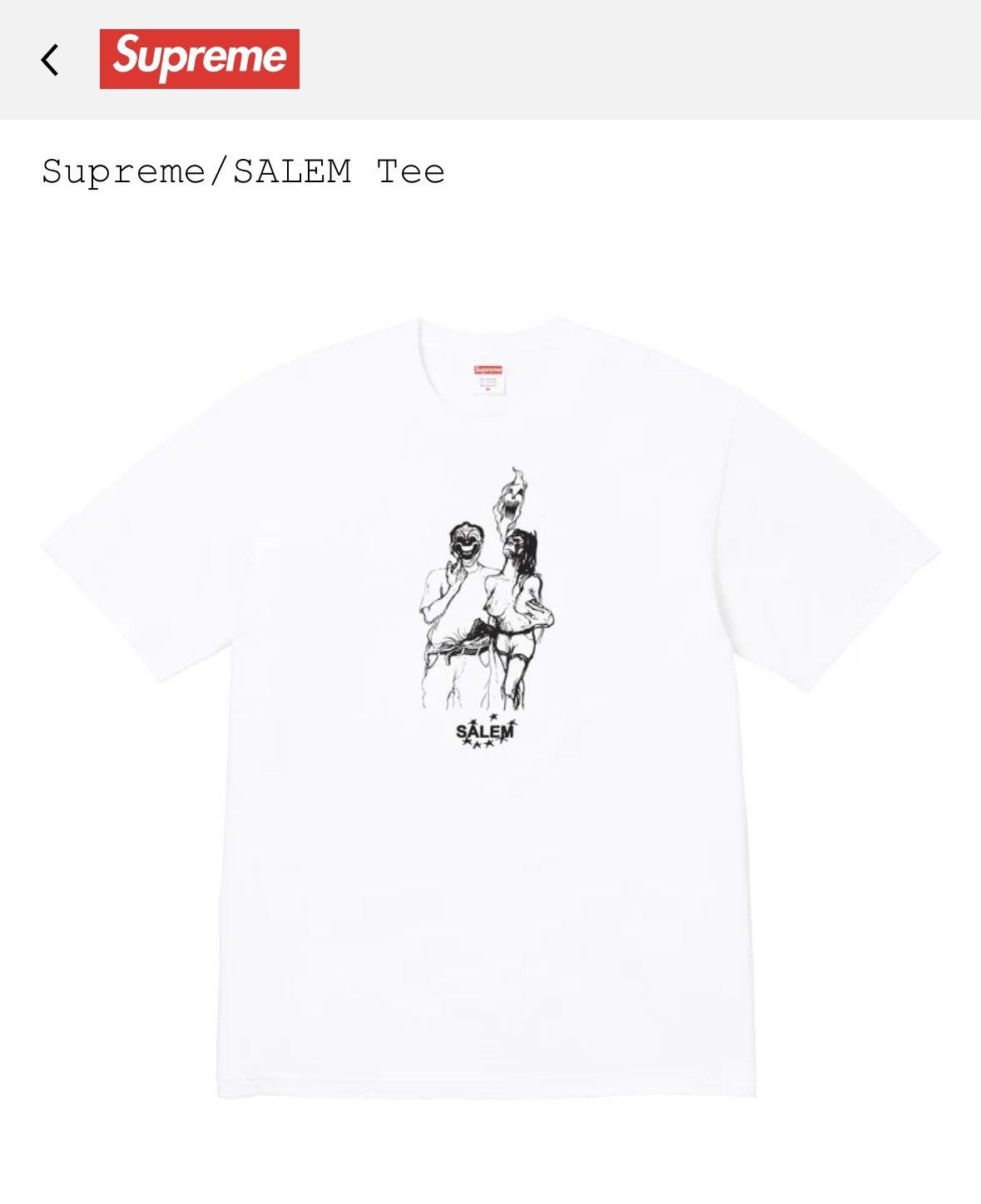 Supreme Supreme/Salem Tee Size US M / EU 48-50 / 2 - 1 Thumbnail