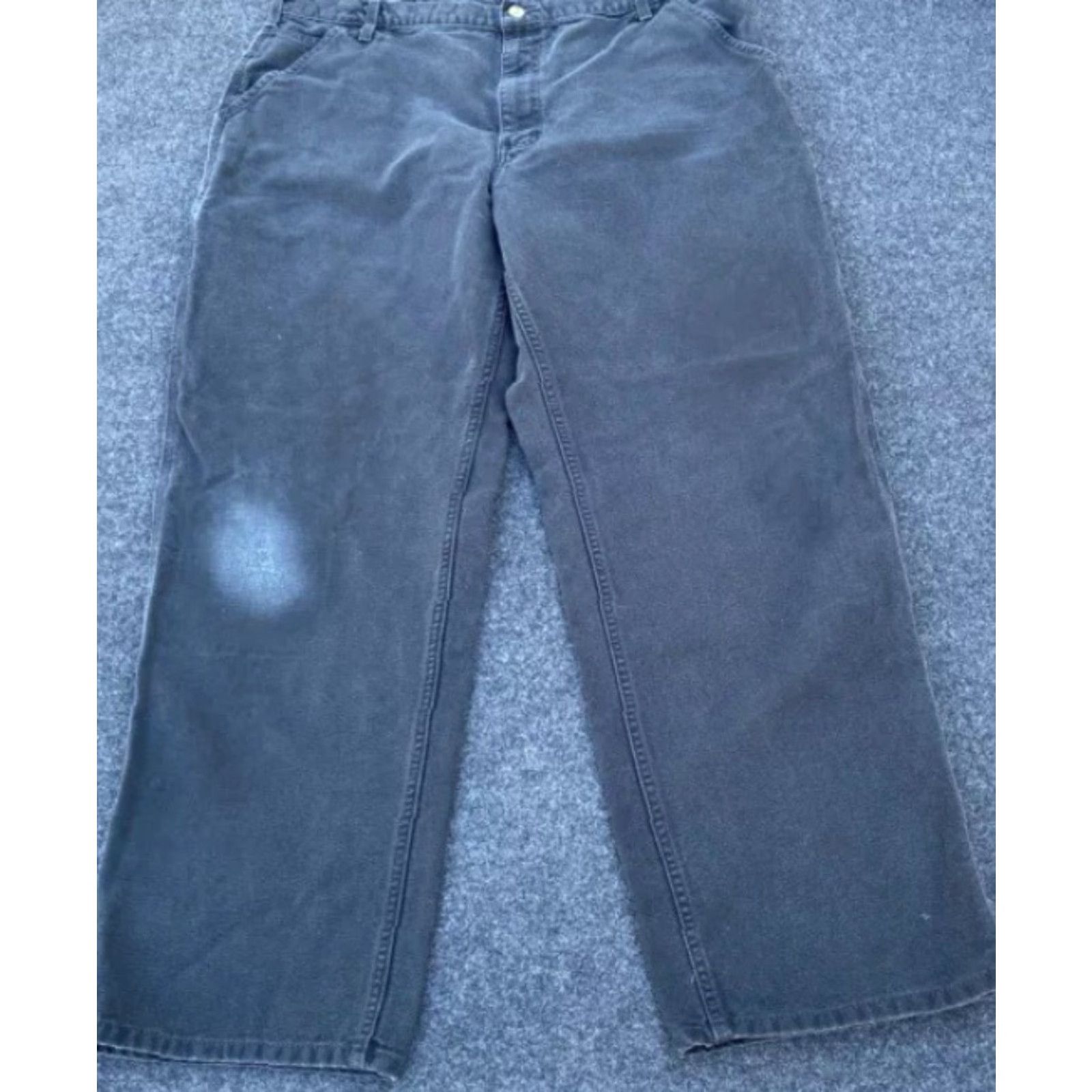 Carhartt Carhartt Pants Mens 40x32 Distressed Black Duck Canvas Baggy Carpenter Skater Pants Mens Black Canvas Carhartt Wide-Leg Relaxed Casual Workwear Size US 40 / EU 56 - 2 Thumbnail
