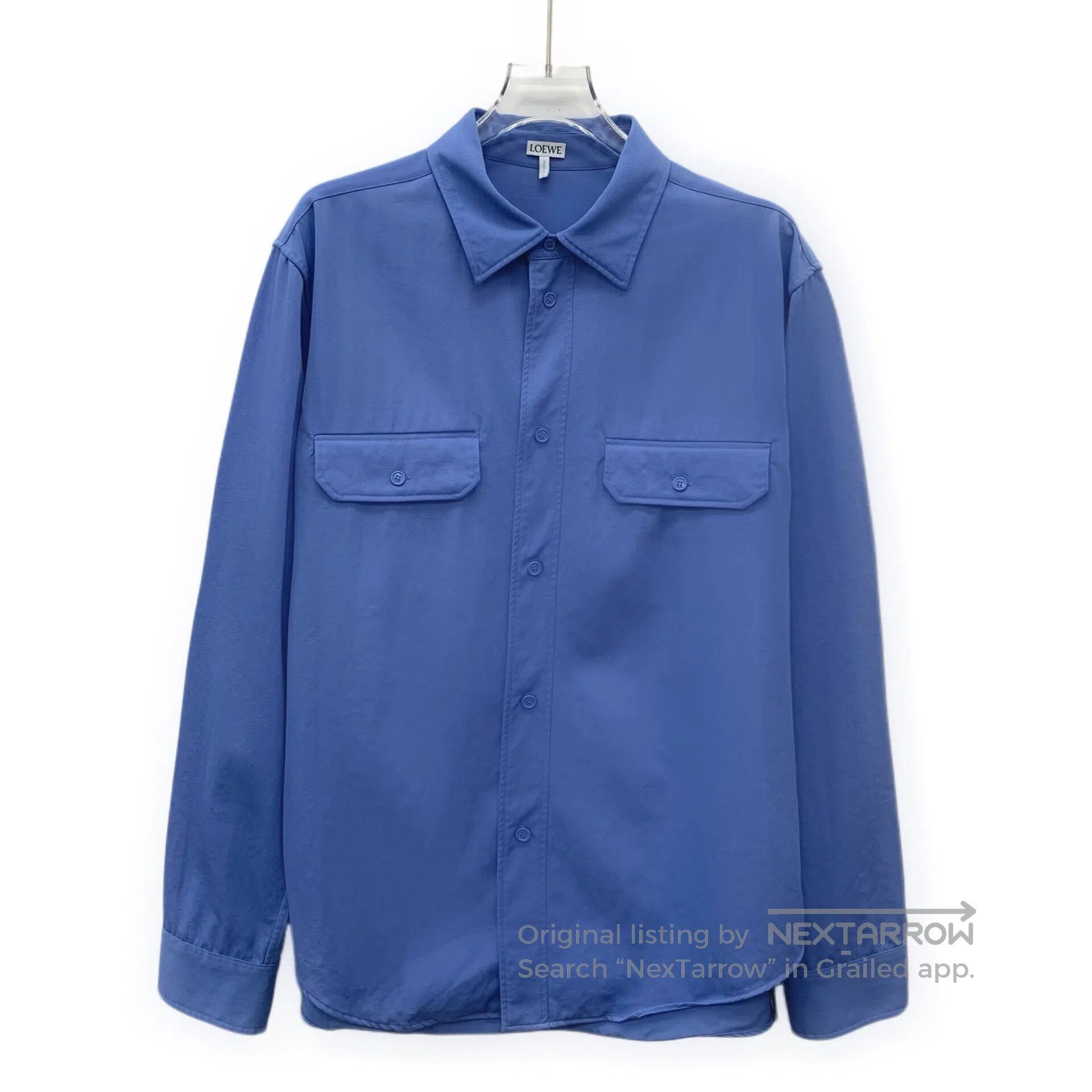 Loewe Loewe Dark blue wool single-breasted long-sleeved shirt wi Size US M / EU 48-50 / 2 - 1 Thumbnail