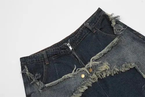 Jean American star patch embroidered cat whisker denim shorts y2k Size US 32 / EU 48 - 3 Thumbnail