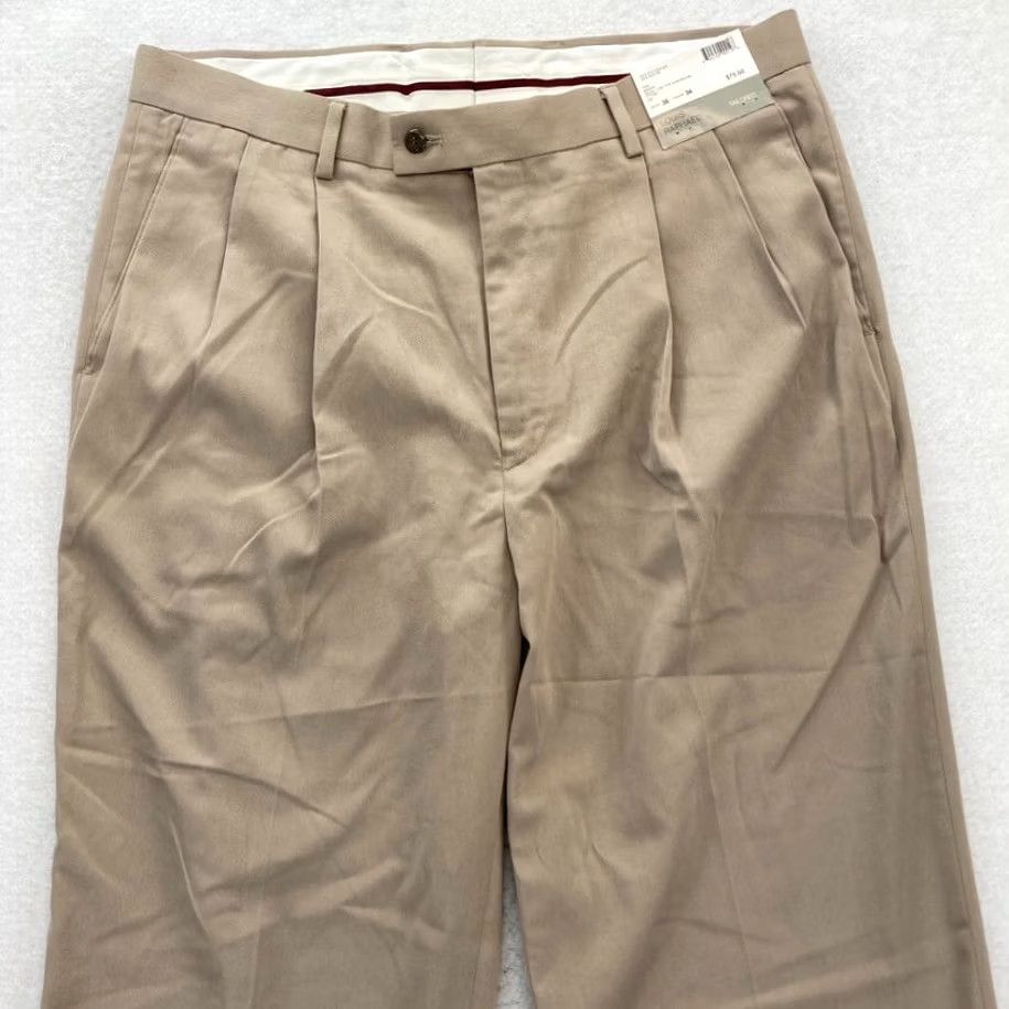 Vintage Louis Raphael Dress Pants Mens 36x34 Brown pleated Straight Leg NWT Tailored Fit Dress Pants Mens Pants Brown 36x34 NWT Regular Rise Size US 36 / EU 52 - 2 Thumbnail