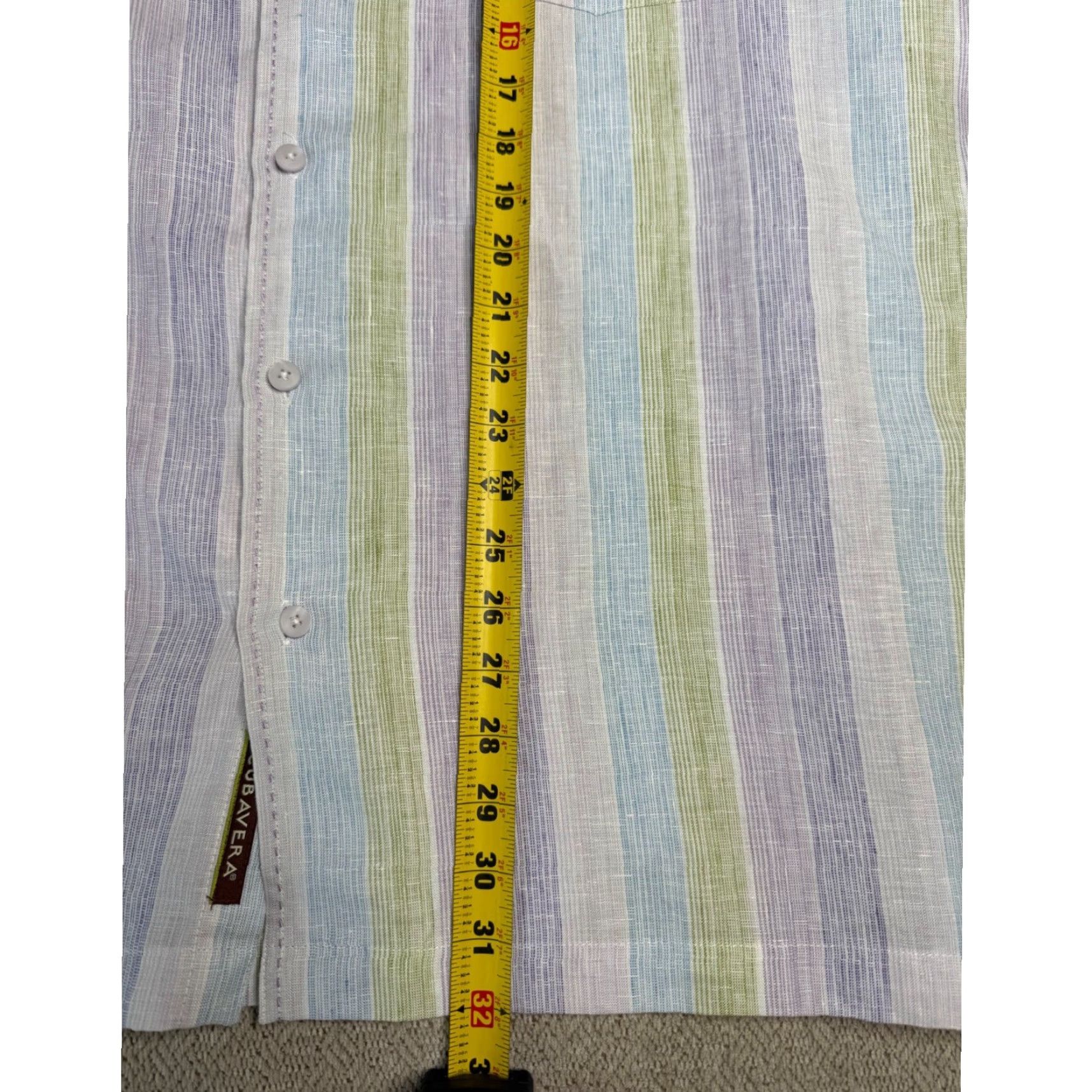 Cubavera VINTAGE Cubavera XXL Mens Linen Short Sleeve Button-Down Striped Casual Shirt Size US XXL / EU 58 / 5 - 6 Thumbnail