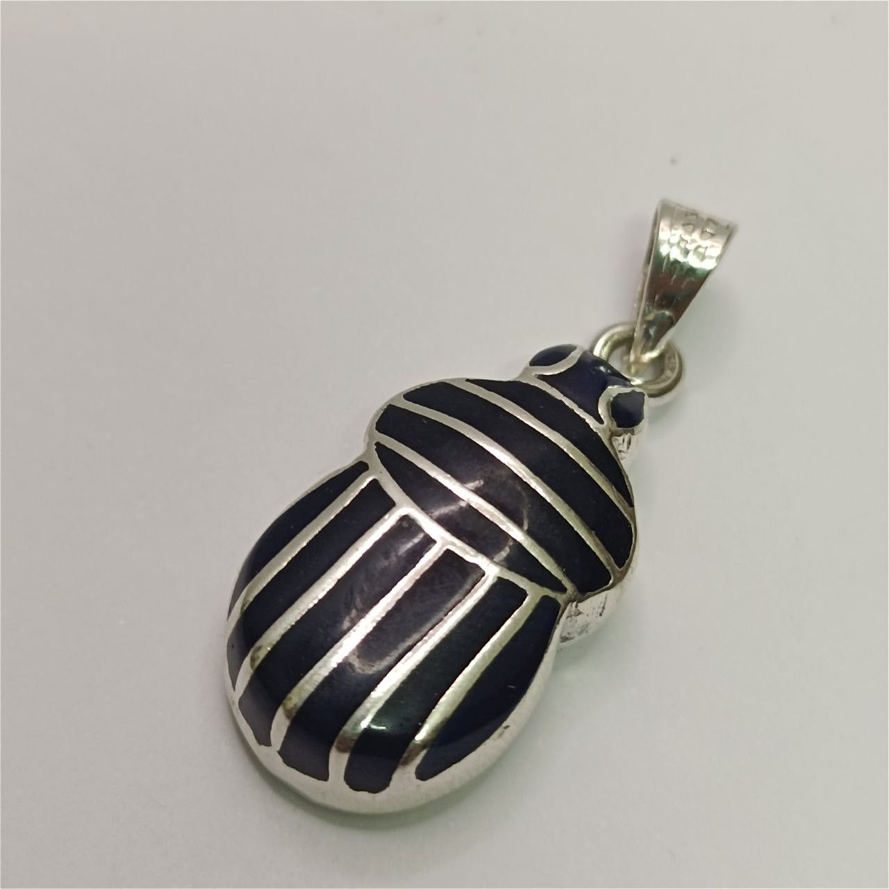 Vintage Silver 925 Scarab Pendant Egyptian Beetle Look Charm Size ONE SIZE - 8 Thumbnail