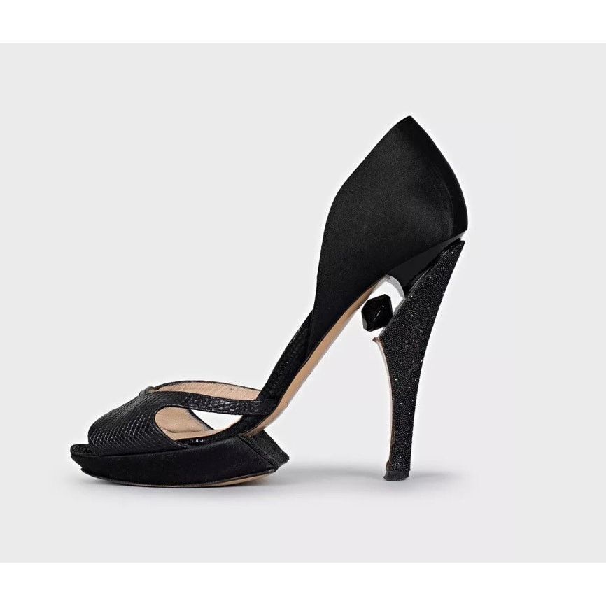 Nicholas Kirkwood Nicholas Kirkwood Black Leather & Textile Pumps Sz.38 Size US 8 / IT 38 - 1 Thumbnail