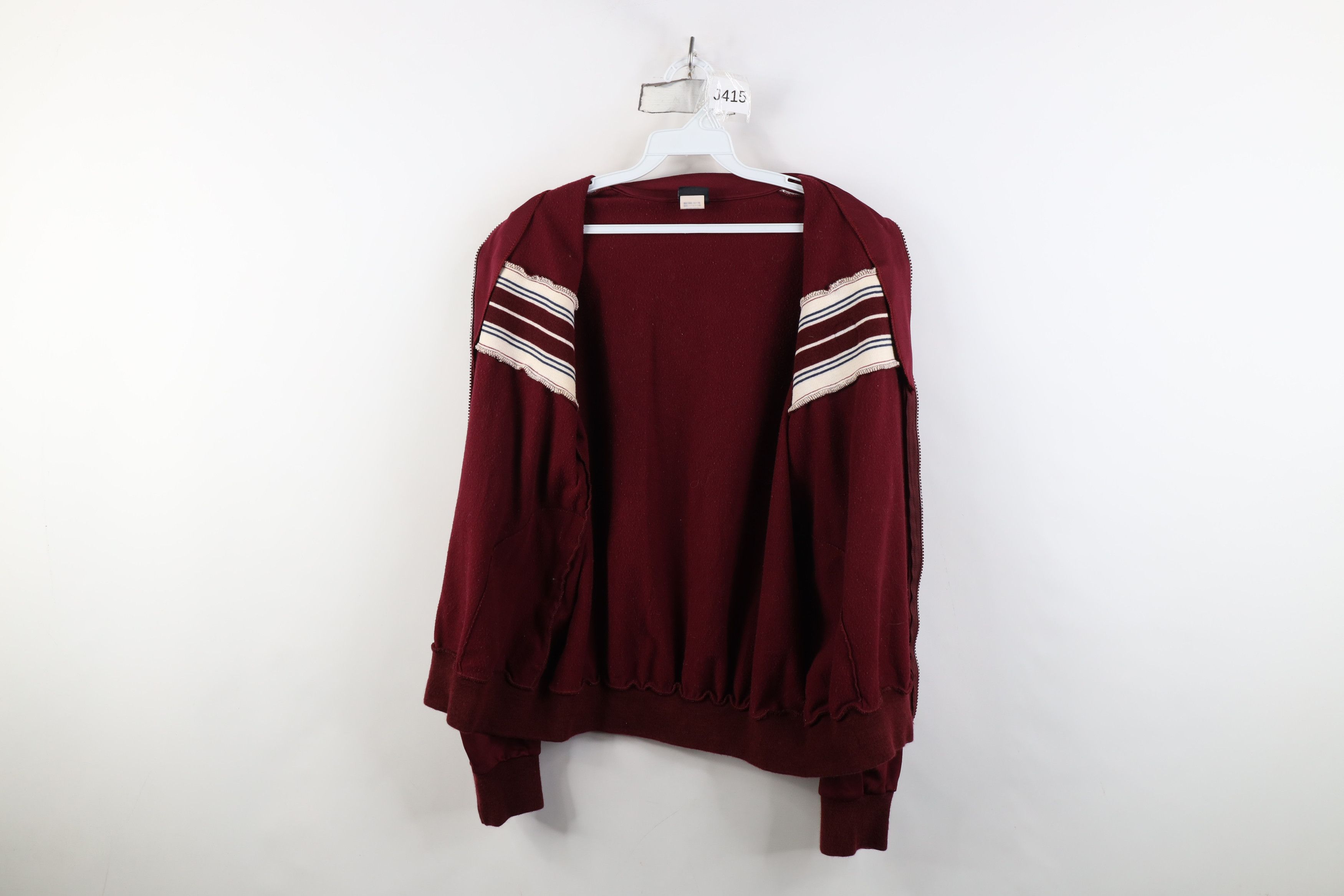 Vintage Vintage 70s Streetwear Warm Up Track Tennis Jacket Burgundy Size US L / EU 52-54 / 3 - 10 Thumbnail