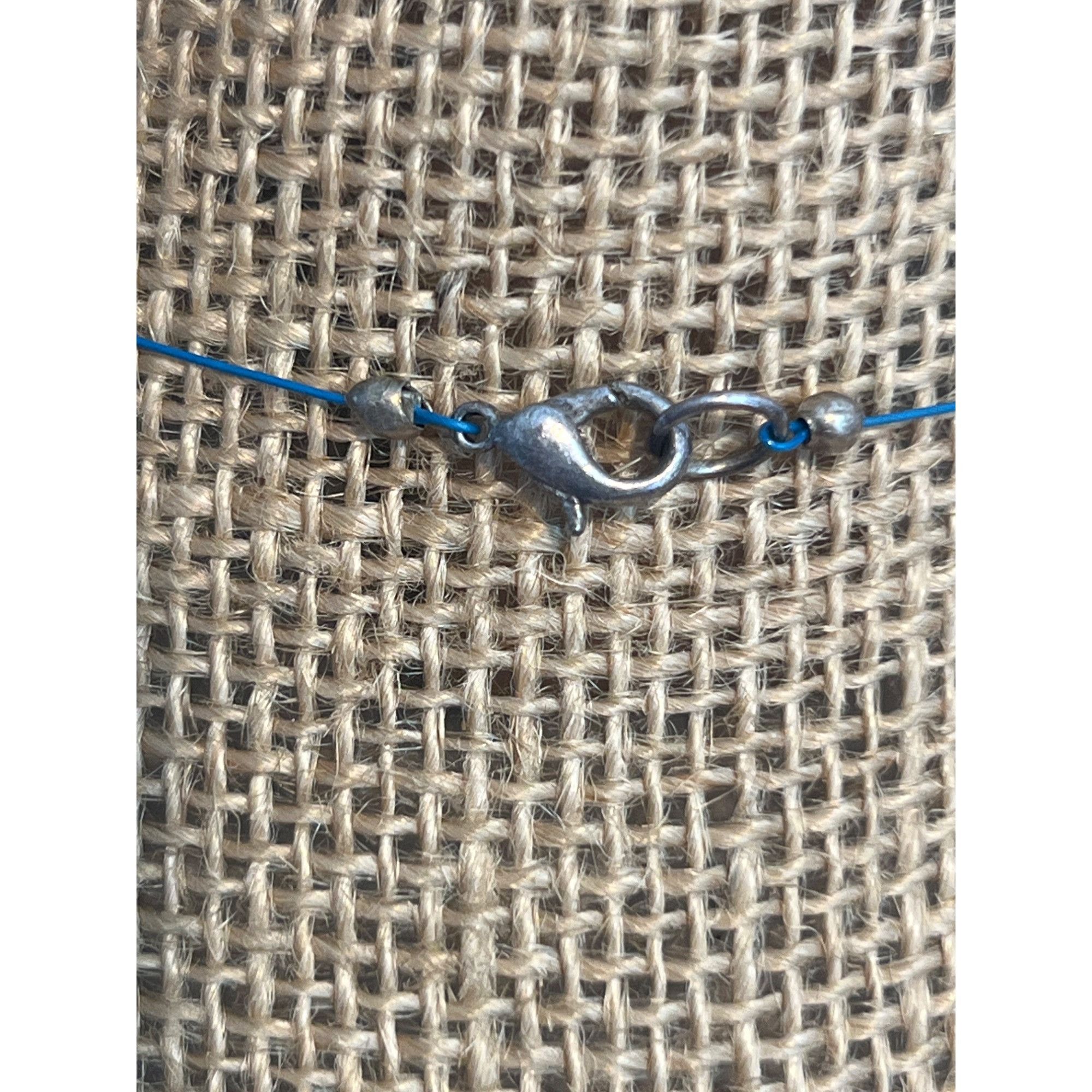 Other Millefiori Glass Bead Necklace Collar Blue Line Lobster Clas Size ONE SIZE - 4 Thumbnail