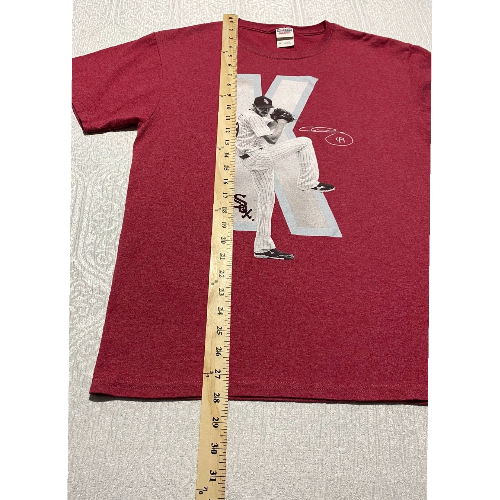 Jerzees JERZEES Chicago White Sox Chris Sale K Graphic T-Shirt Mens M Red MLB Tee Size US M / EU 48-50 / 2 - 4 Thumbnail