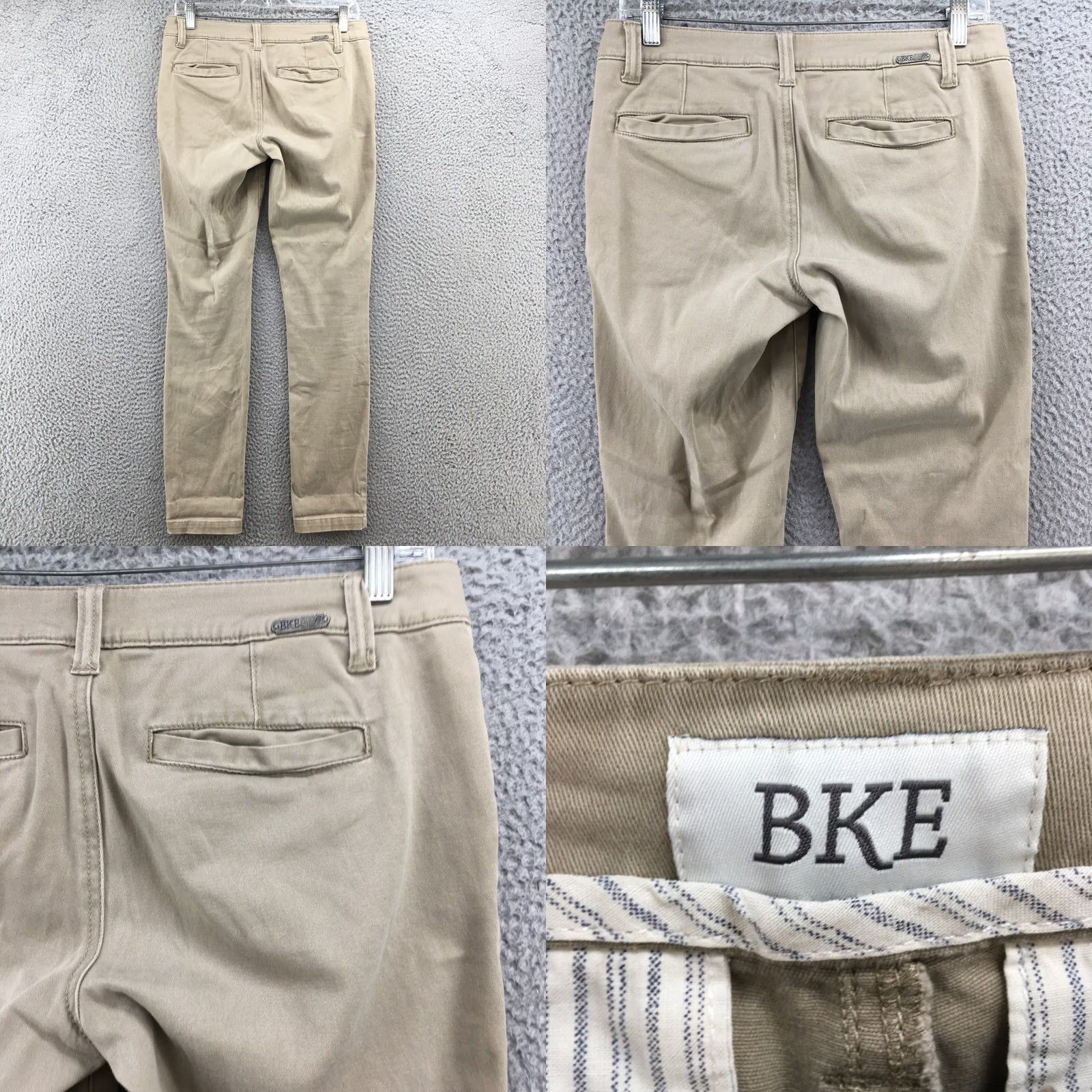 Vintage BKE Buckle Mollie Skinny Pants Women 26 Beige Distressed Mid Rise Zip Fly Casual Size 26" / US 2 / IT 38 - 9 Thumbnail