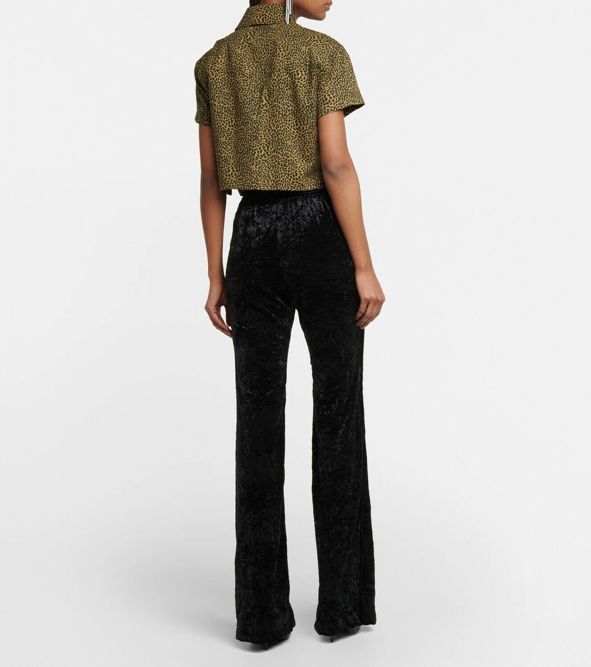 Saint Laurent Paris o1y0126 Patterned Shirt in Camel/Black Size M / US 6-8 / IT 42-44 - 4 Thumbnail