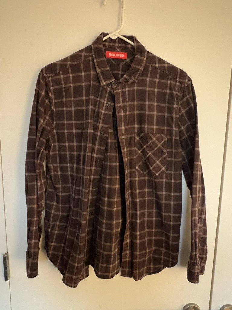 Other Aloha Sunday Long Sleeve Button Up Brown Plaid Size US M / EU 48-50 / 2 - 1 Thumbnail