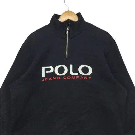 Polo Ralph Lauren Vtg 90' POLO JEANS Ralph Lauren Quarter Zip Jacket Sweater Size US XL / EU 56 / 4 - 2 Thumbnail