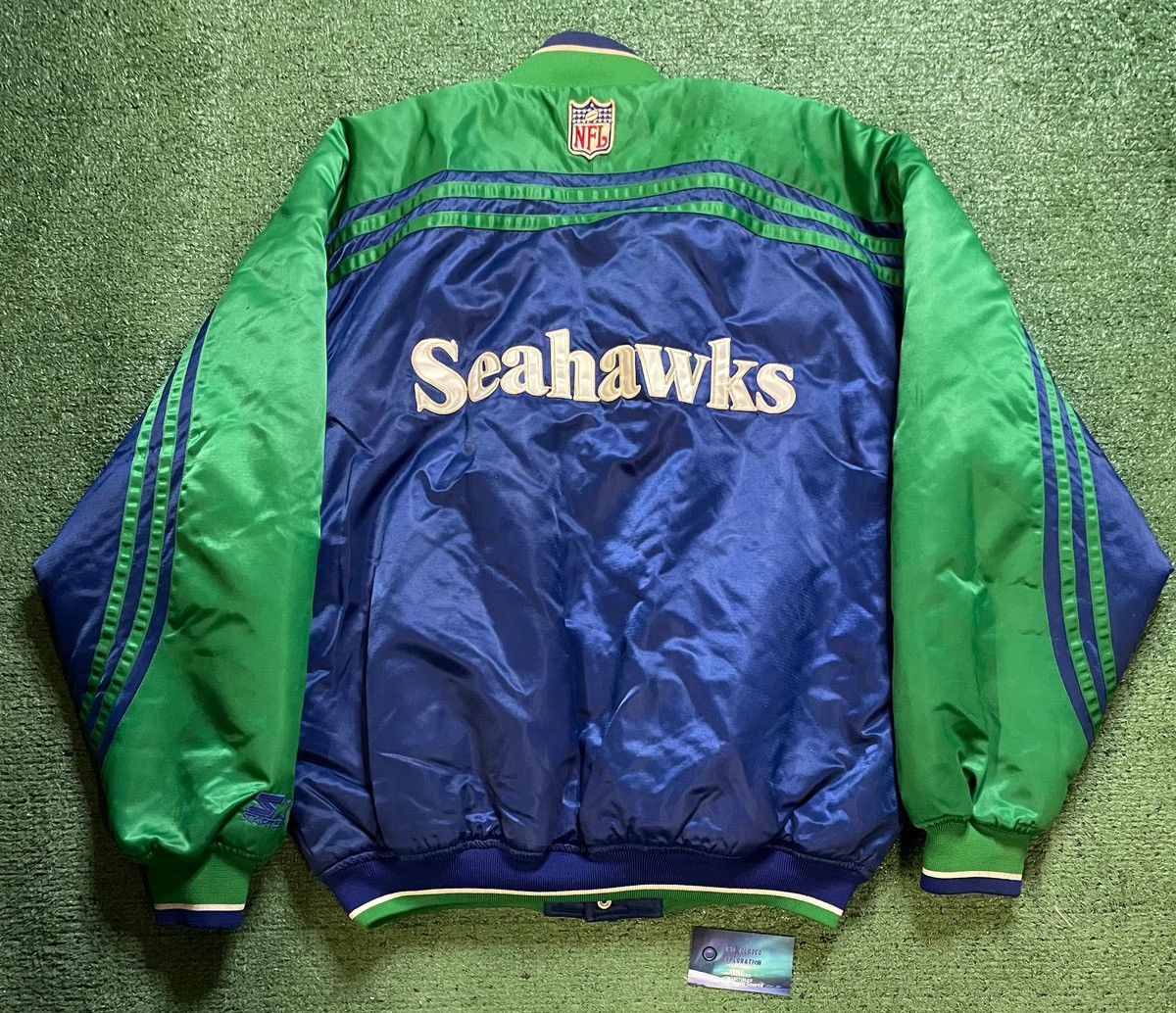 Starter Vintage 1990s Seattle Seahawks starter satin Jacket Size US L / EU 52-54 / 3 - 2 Thumbnail