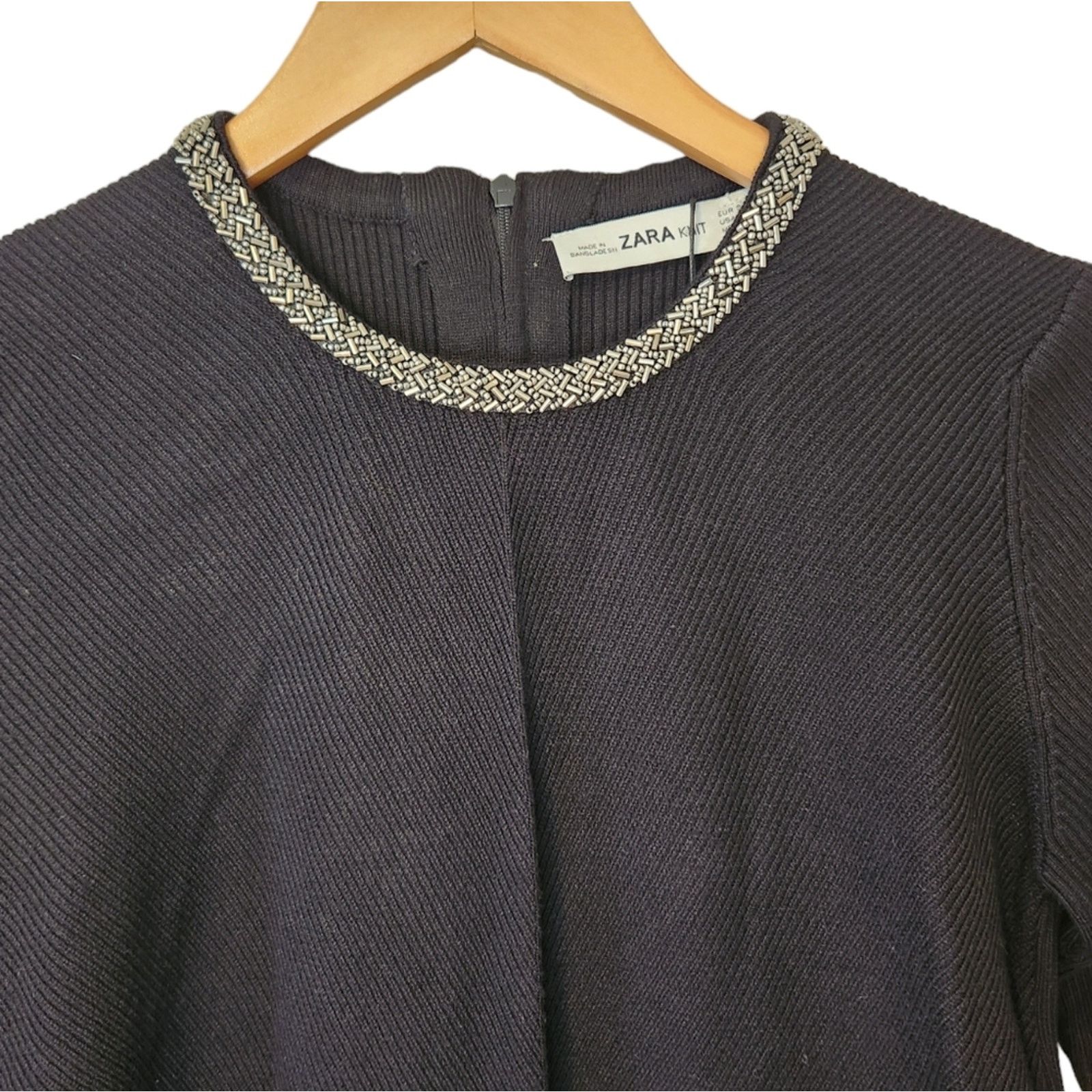 Zara NWT Zara Knit Beaded Neck Sweater Dress Small Size S / US 4 / IT 40 - 5 Thumbnail
