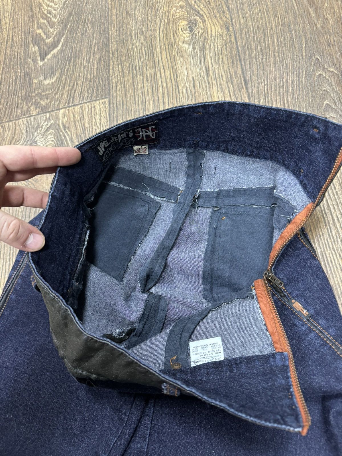 Jean Paul Gaultier × Vintage Jean Paul Gaultier Archive Vintage Leather/Denim Jeans Size 28" / US 6 / IT 42 - 11 Thumbnail