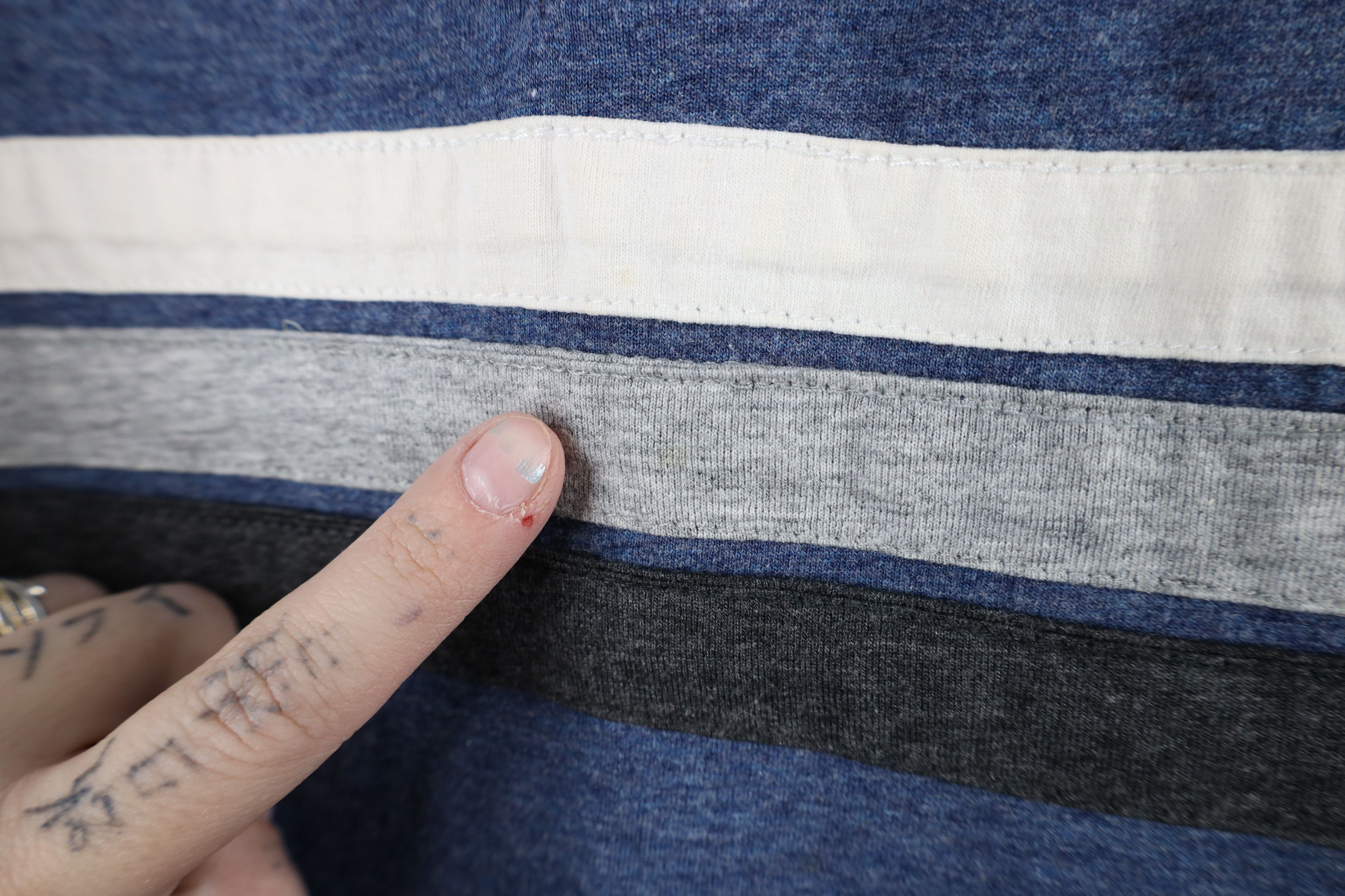 Vintage Vintage 90s Streetwear Striped Long Sleeve Henley T-Shirt Size US L / EU 52-54 / 3 - 6 Thumbnail