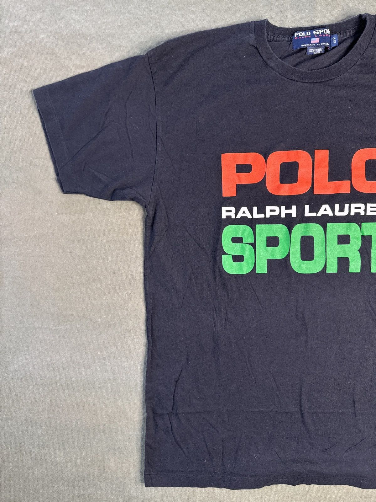 Polo Ralph Lauren Vintage 90s Polo Sport Ralph Lauren Spellout Tee Black Size US S / EU 44-46 / 1 - 2 Thumbnail