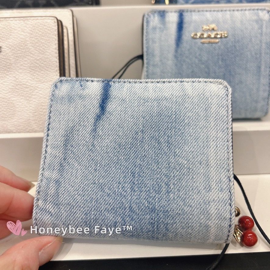 Coach Snap Wallet In Loved Denim With Charm CEC35 Size ONE SIZE - 3 Thumbnail
