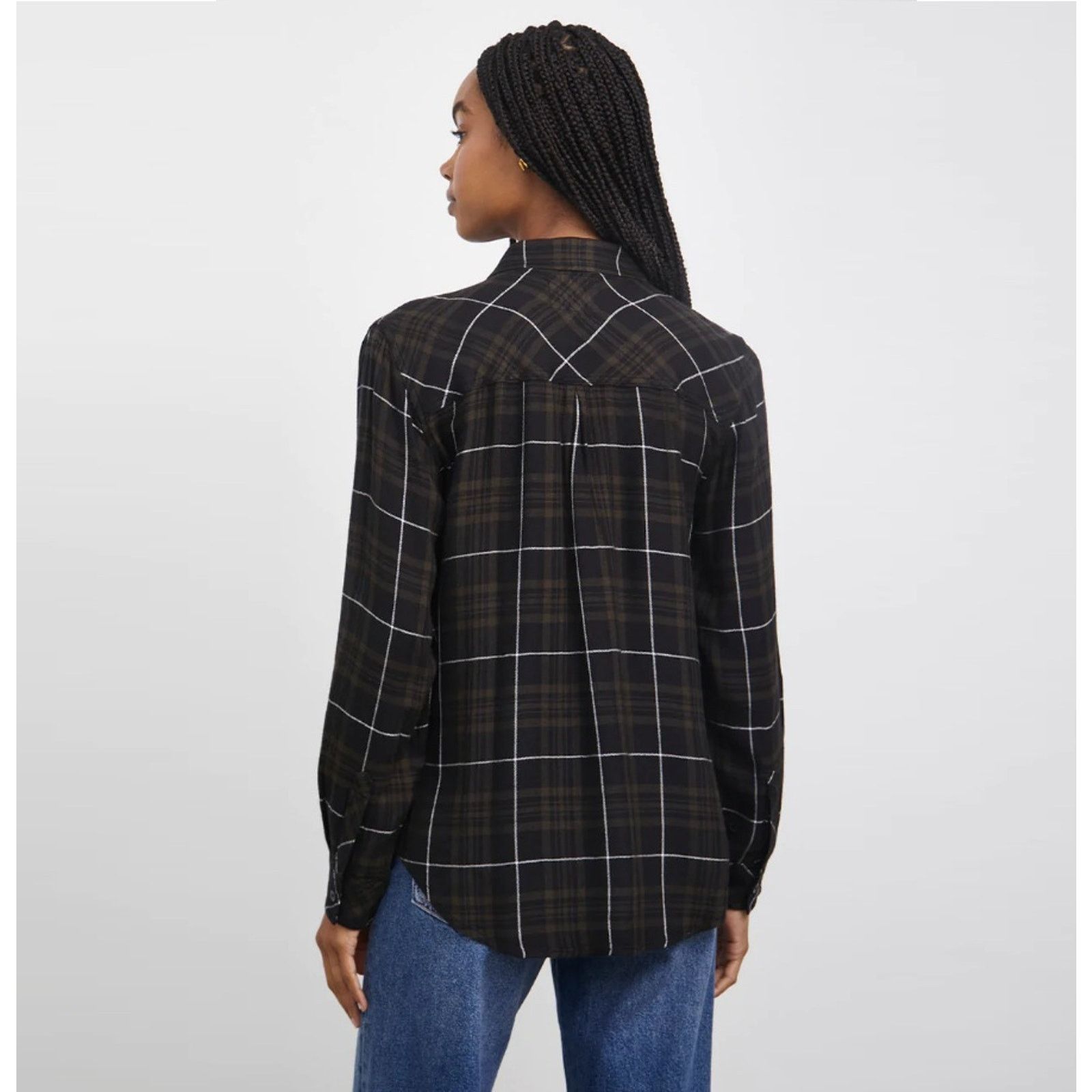 Rails Rails Women Olive Carbon Plaid Oversize Button Shirt Size S Size S / US 4 / IT 40 - 2 Thumbnail