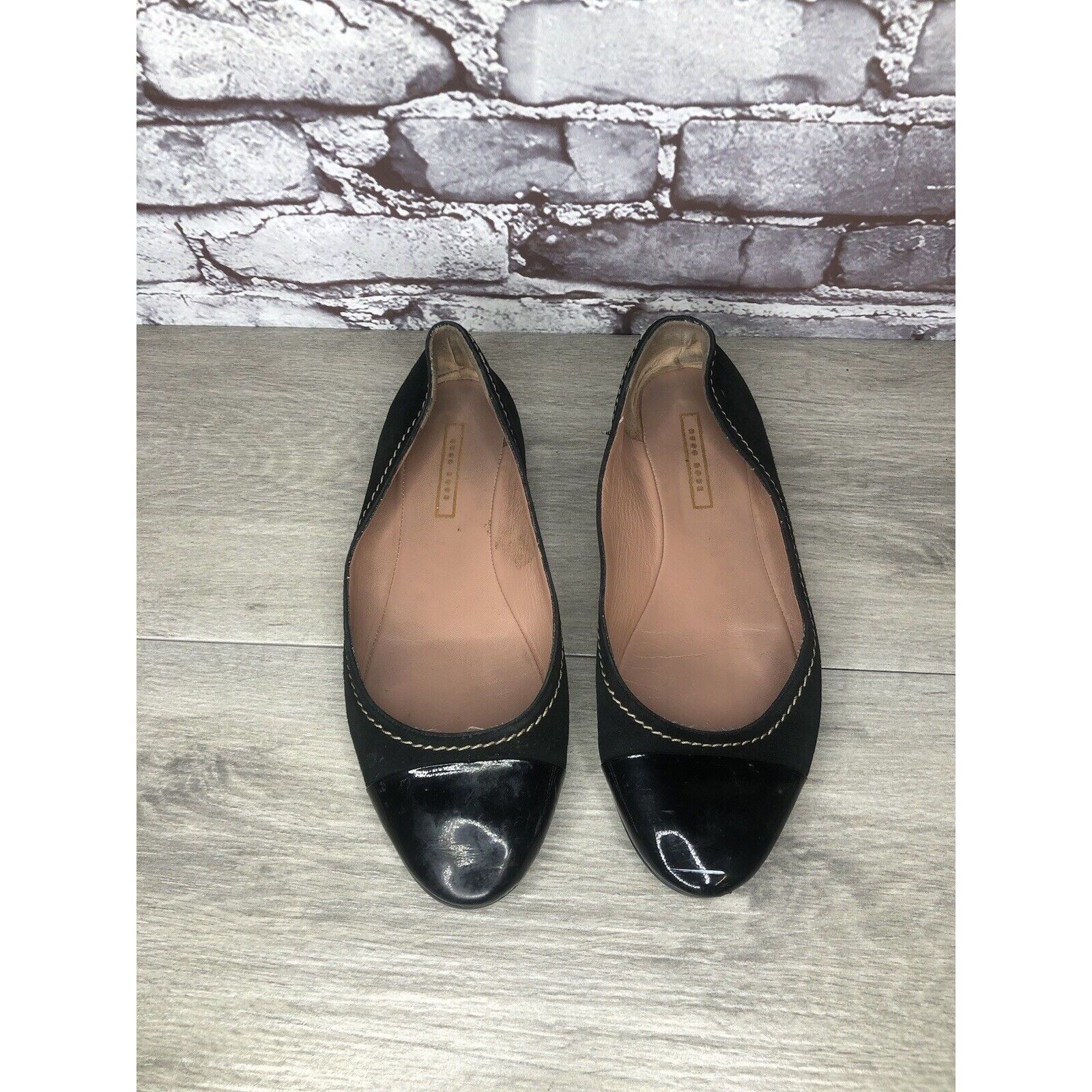 Hugo Boss Boss Hugo Boss Black Suede Leather Ballerina Flats Shoes Wom Size US 8.5 / IT 38.5 - 13 Thumbnail