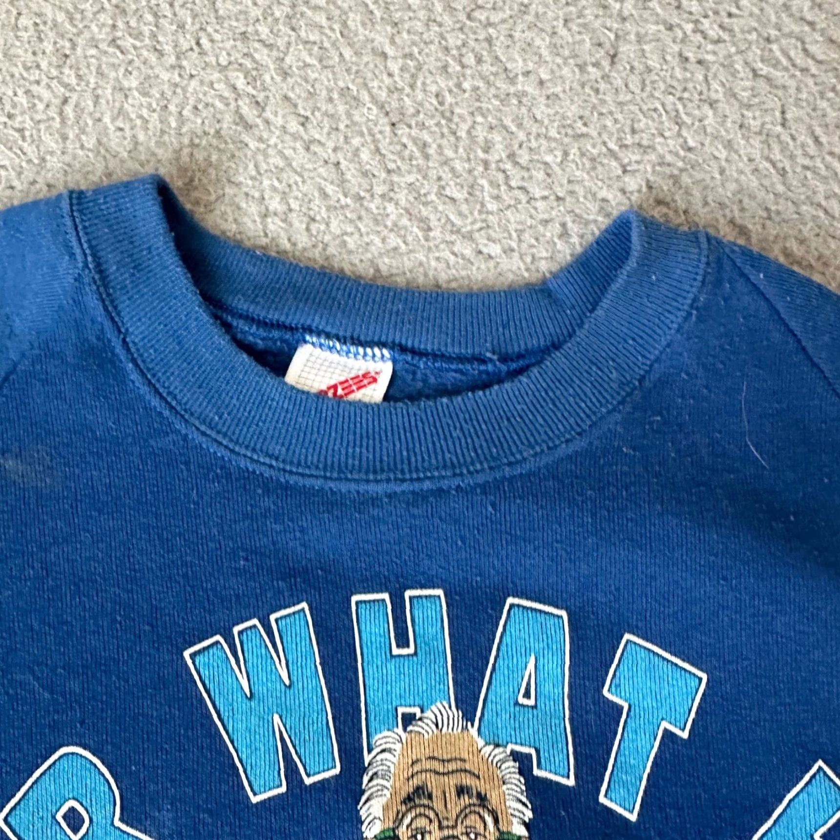 VINTAGE Jerzees Sweatshirt Mens Large Blue Old Man Over the Hill Sweater Mens