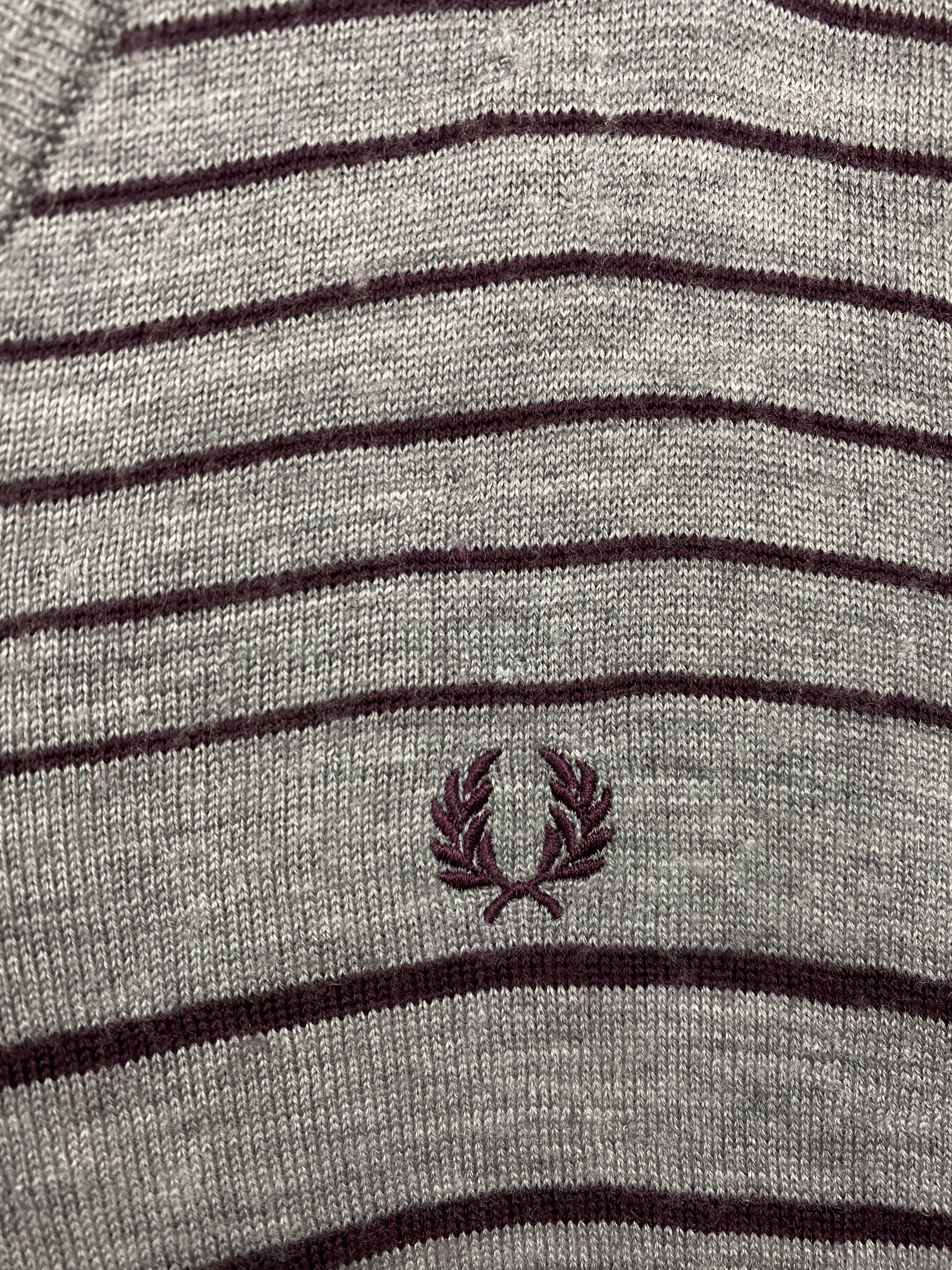 Fred Perry Fred Perry Vintage Mens V-Neck Merino Wool Knit Sweater Size US L / EU 52-54 / 3 - 3 Thumbnail